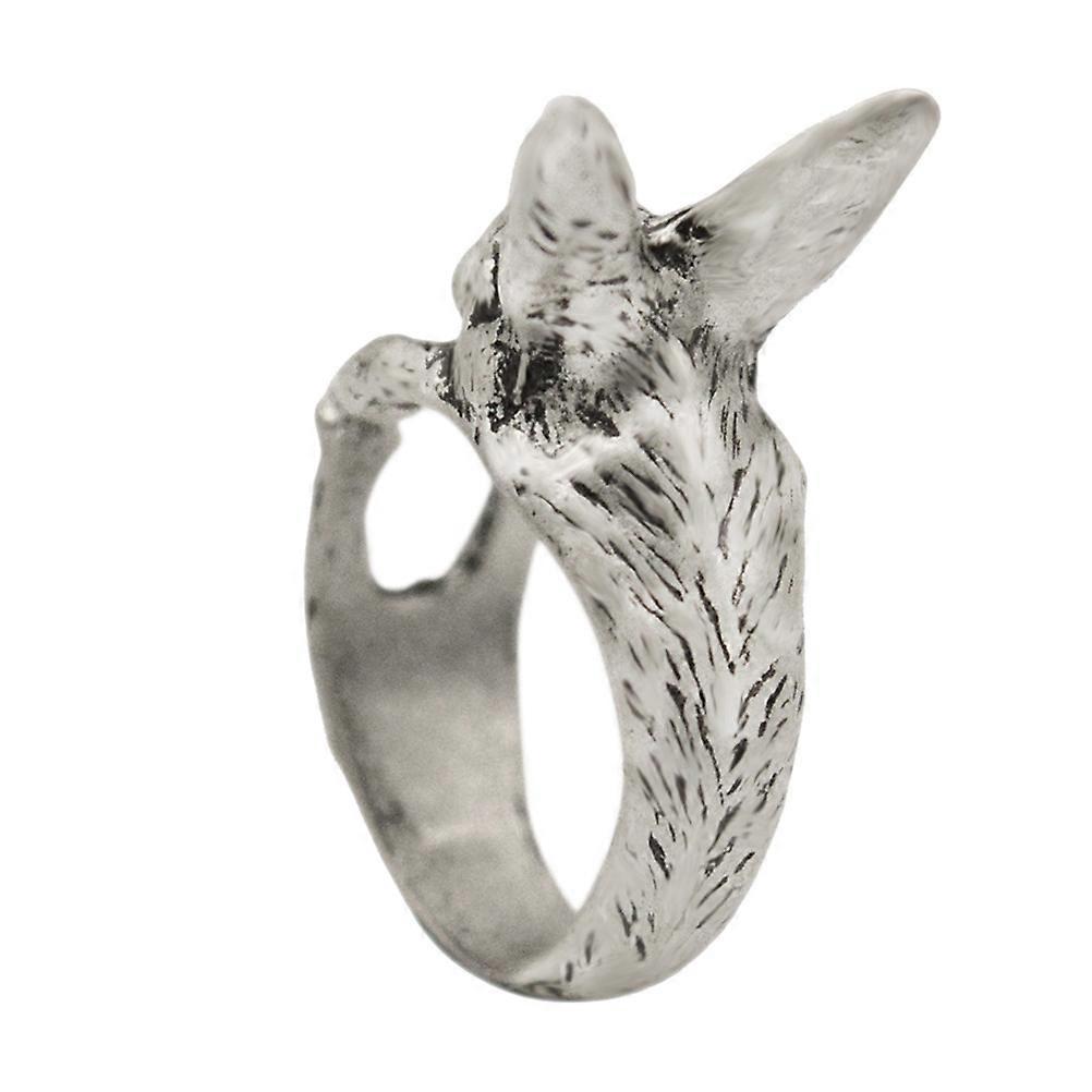 Silver Alloy Rabbit Opening Ring for Decor 2Pcs Easter Jewelry