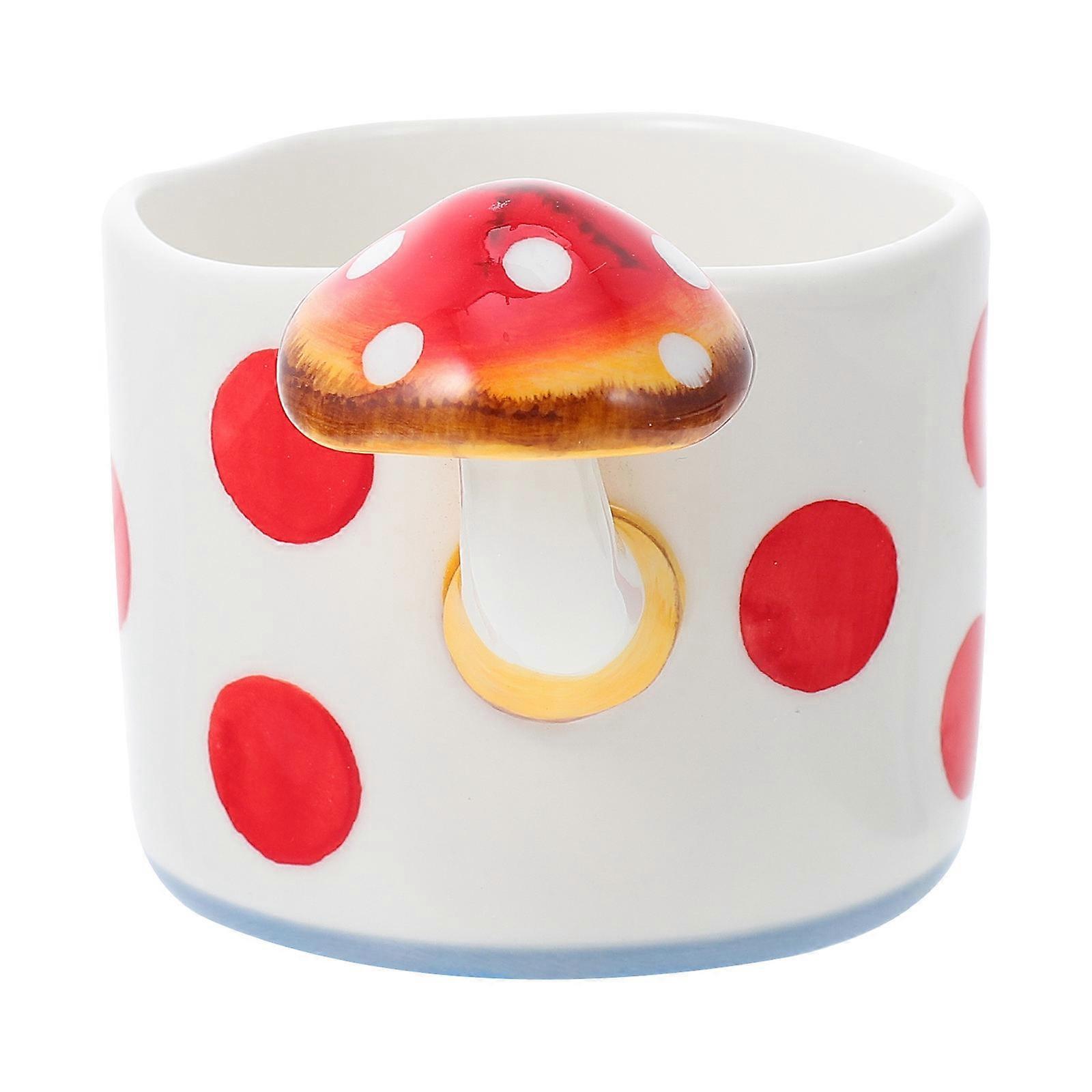 Assorted Color 2Pcs Ceramic Cup With Creative Design Mushroom Shape For Beverage Drinking In Household And Office
