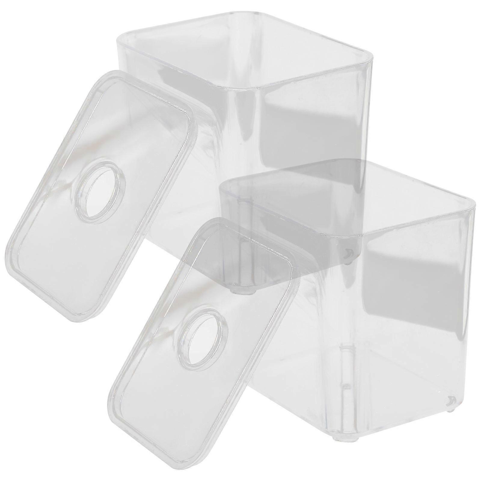 Pet Cotton Swab Storage Box Clear Design for Storage 10Pcs