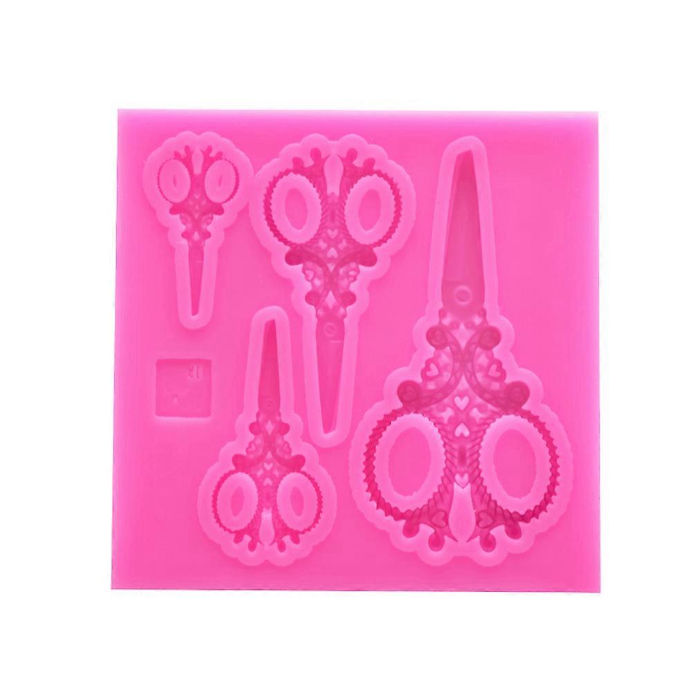 DIY Baking Molds Silicone Scissors Cake Decorating Tool for 3Pcs Pink