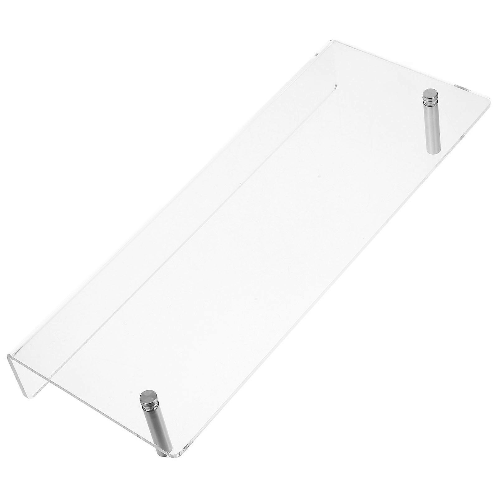 Wall Book Holder Transparent Brochure Holder Rectangular Floating Bookshelf Home Use 1Set