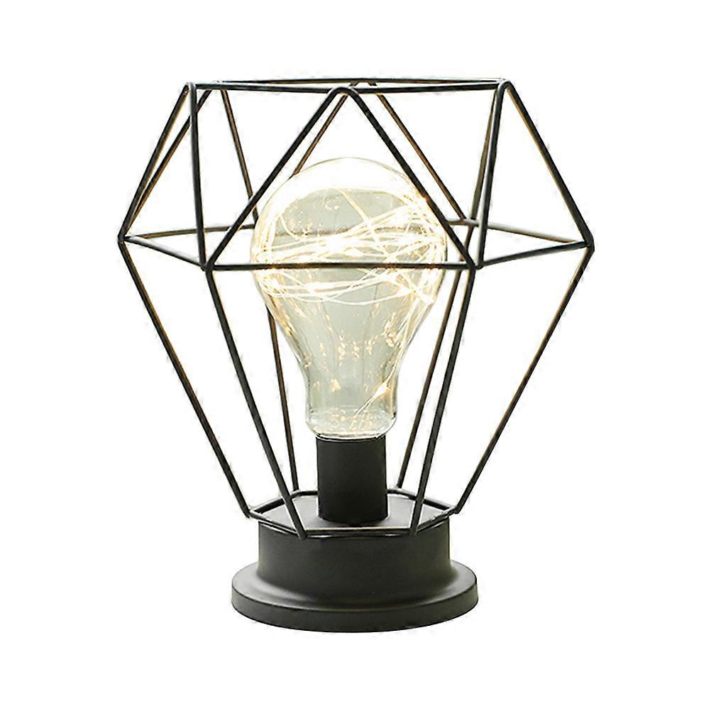 Simple Copper Wire Lamp for Decoration Diamond Shape Table Lamp