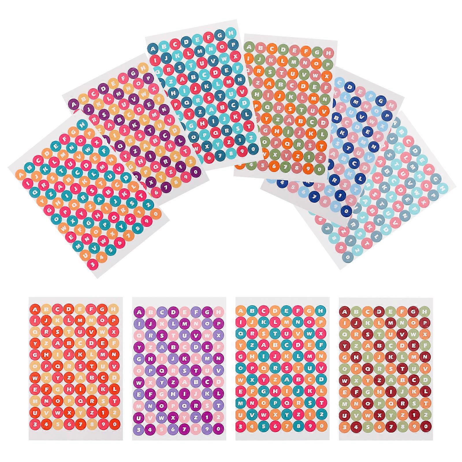 Assorted Color Alphabet Stickers for DIY Diary Decals 10 Sheets Decoration