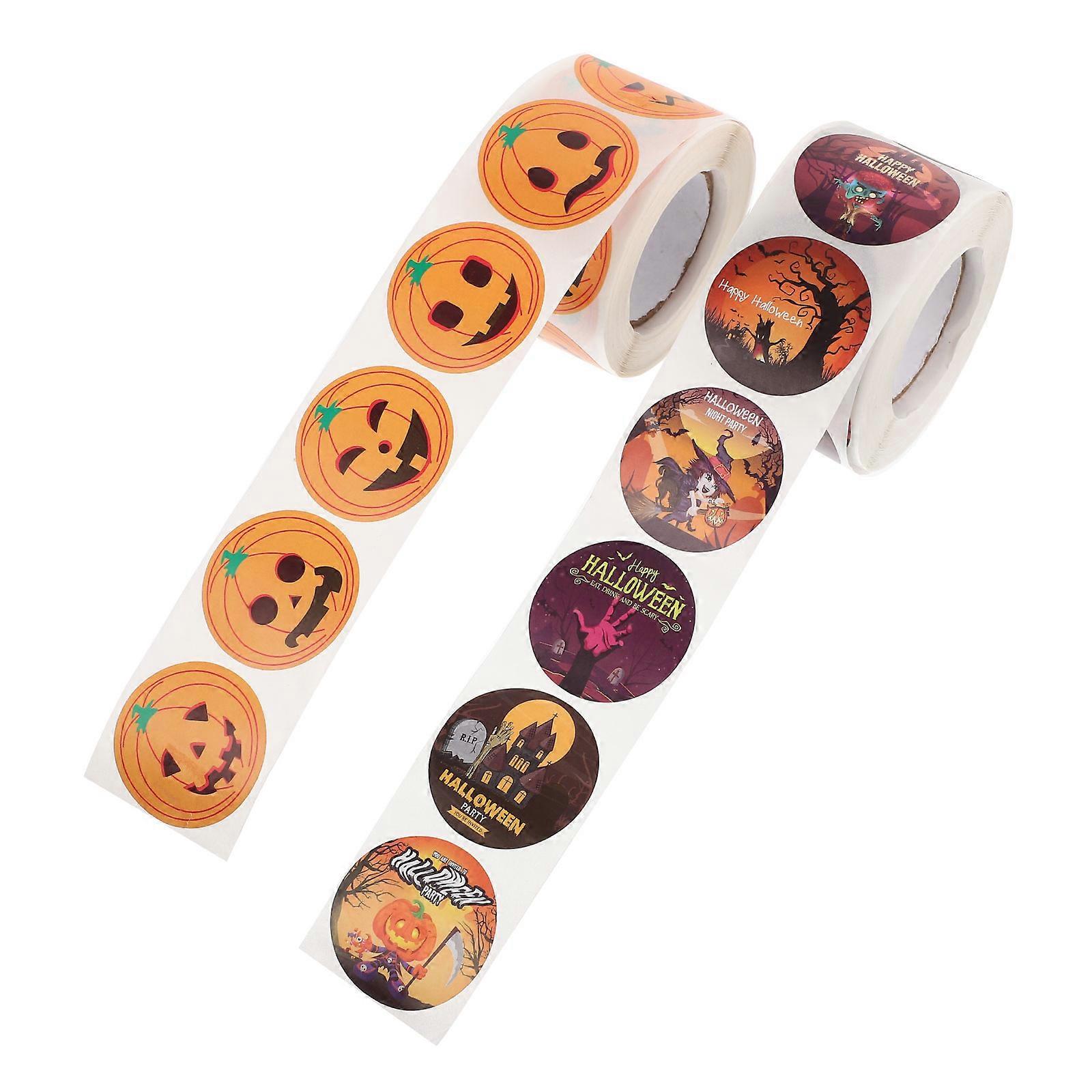 Halloween Decals Envelope Sealing Stickers for Decor 6 Rolls