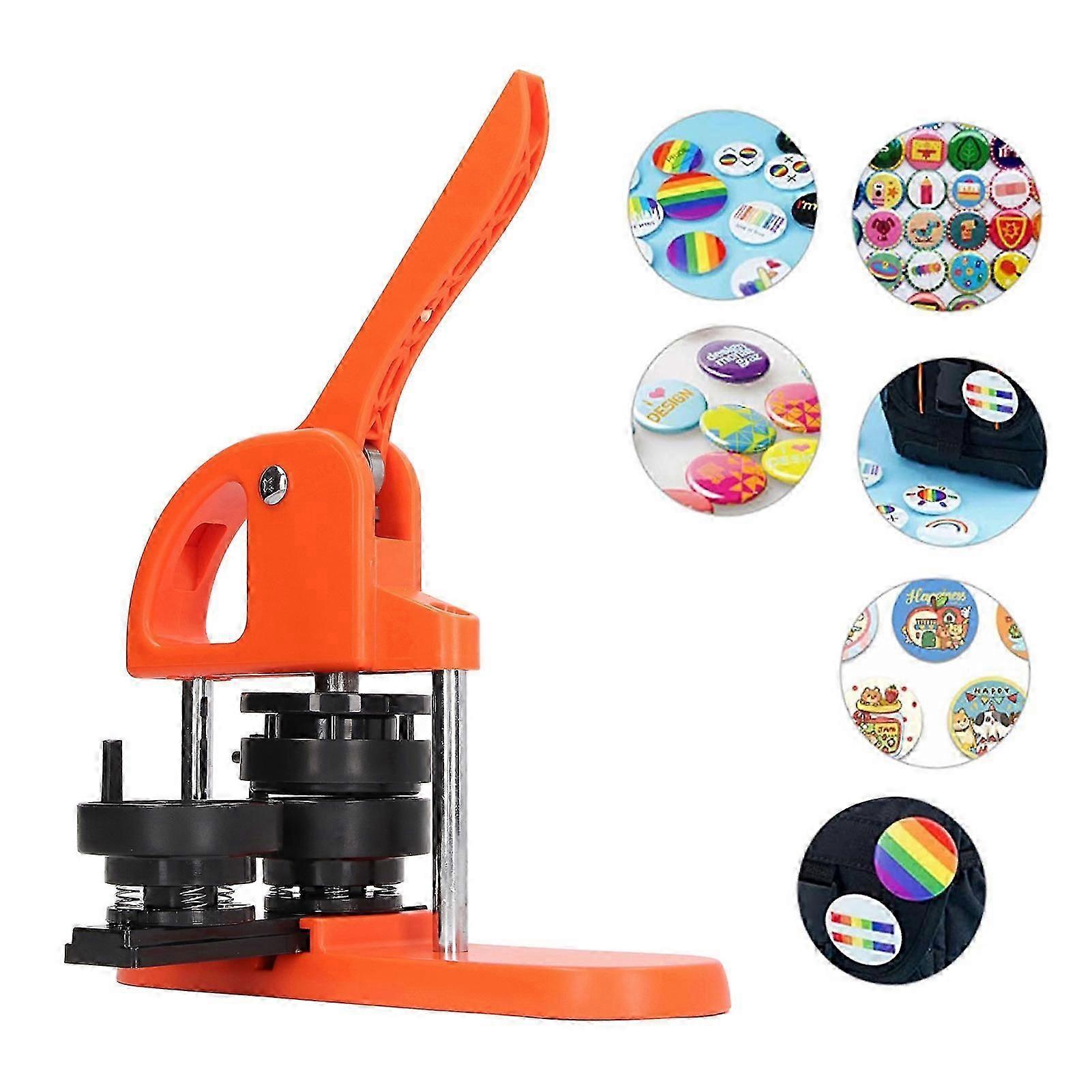Button Maker DIY Button Press Machine Kit, jossa 100PCS Pin-osat Circle Cutter Pin Manual 32mm