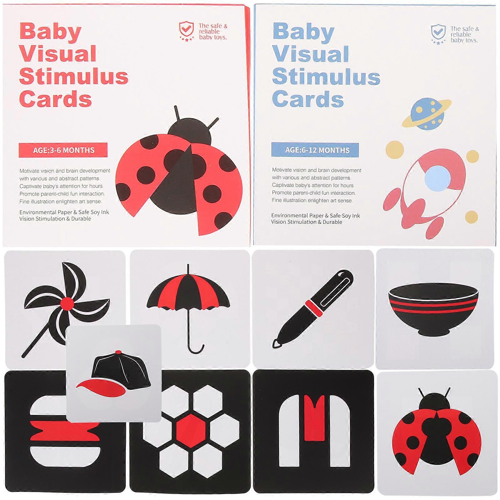 Visual Stimulation Cards Baby Flashcards for Parent Child Interaction 3Sets