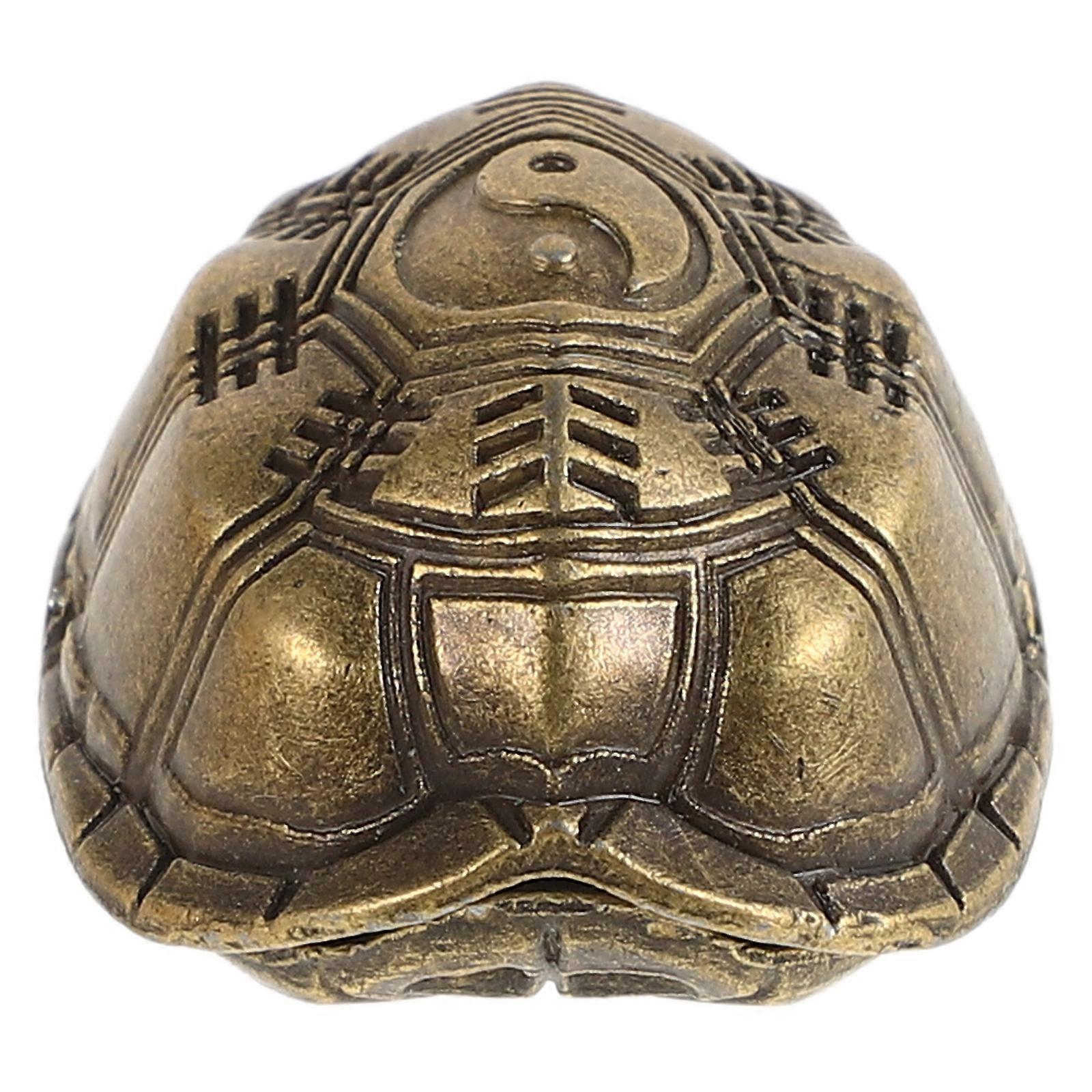 Chinese Turtle Shell Divination Craft Brass Figurine for Good Luck 3Pcs