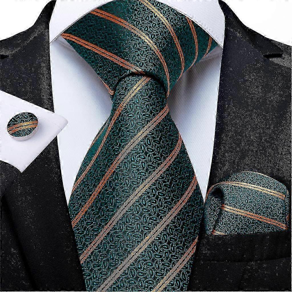 compatible withmal Attire Silk Tie Set compatible with Men with Cufflinks