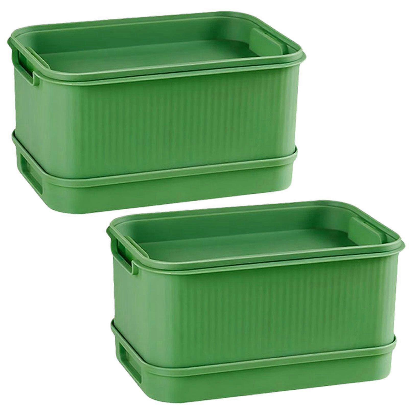2pcs Sprout-Tray Stackable Bean-Sprout Growing Box With Drain Holes Large Capacity Reusable Germination Tray