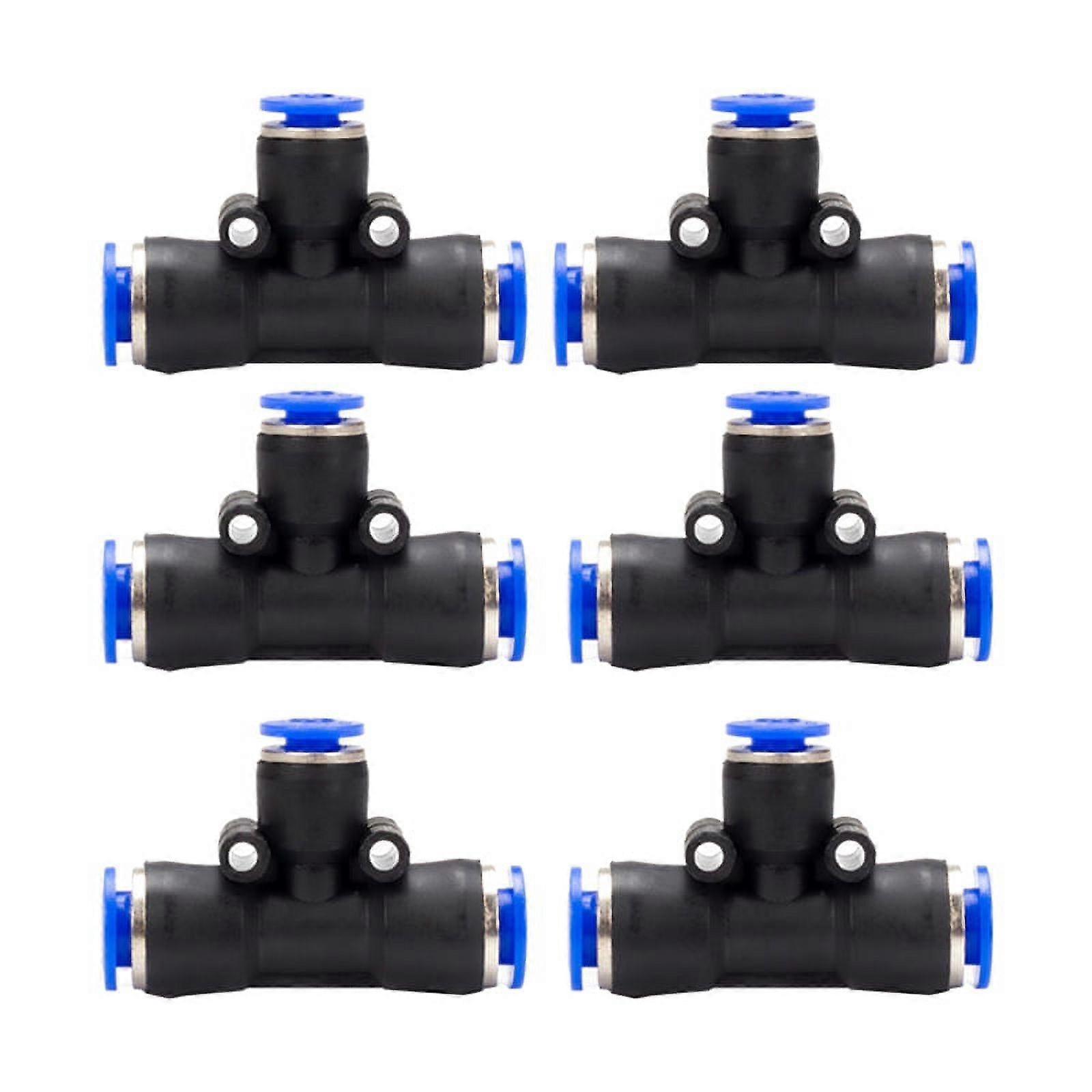 100Pcs Pneumatic Fitting Reducing Unequ Tee T Type 3-Way Lock Air Pipe Quick Into Fitting PEG6-4