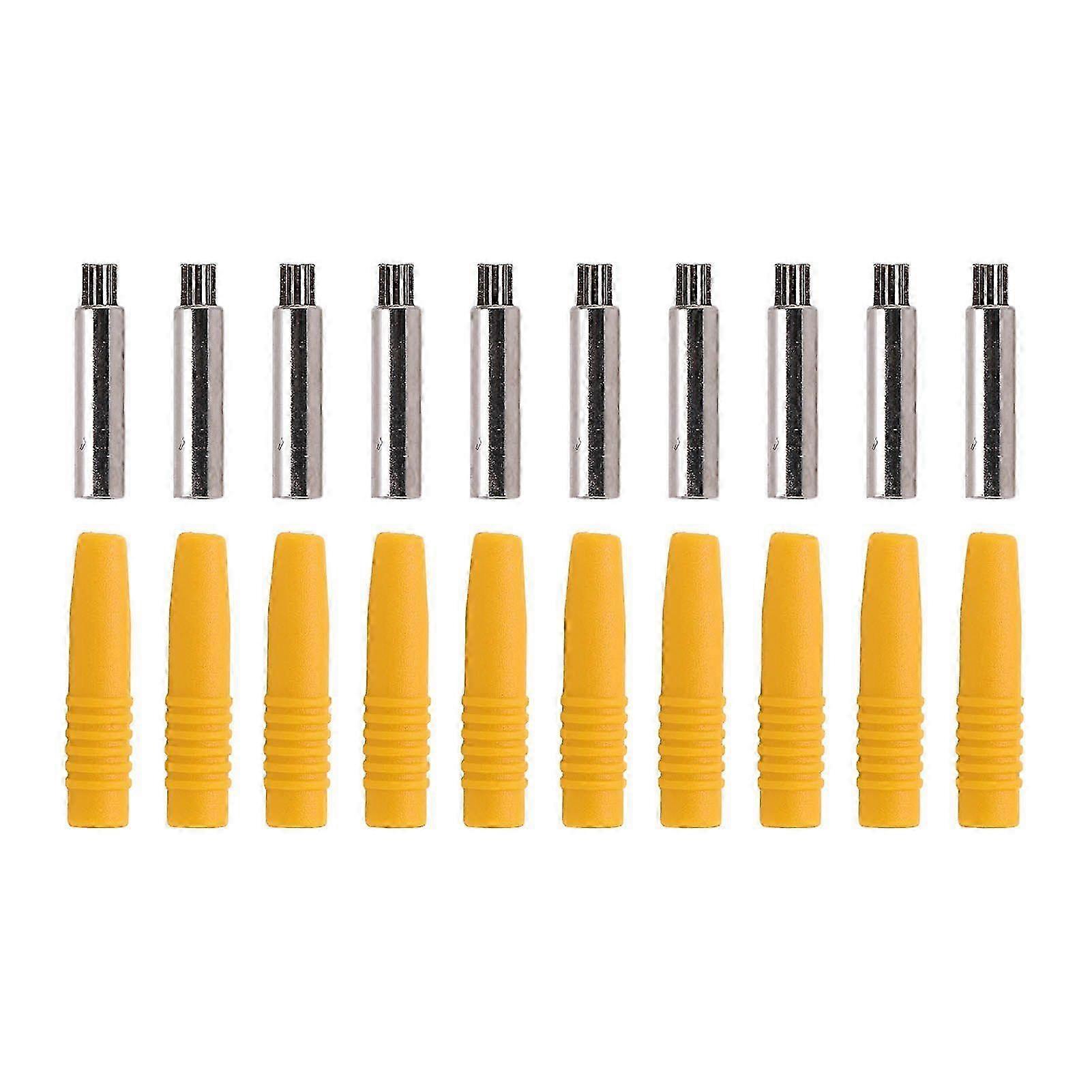 10Pcs Insulated 2mm Banana Plug Coupler with Protection Shrouded for Testing EquipmentYellow