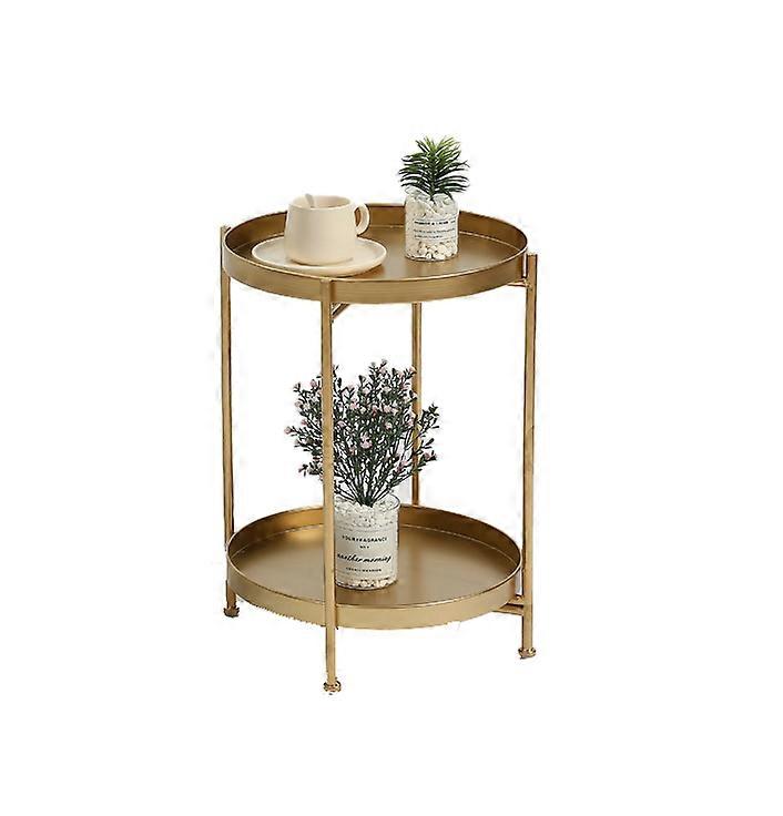 Small Bedside Round Table Coffee Table Sofa Side Table Simple Small Table (gold)