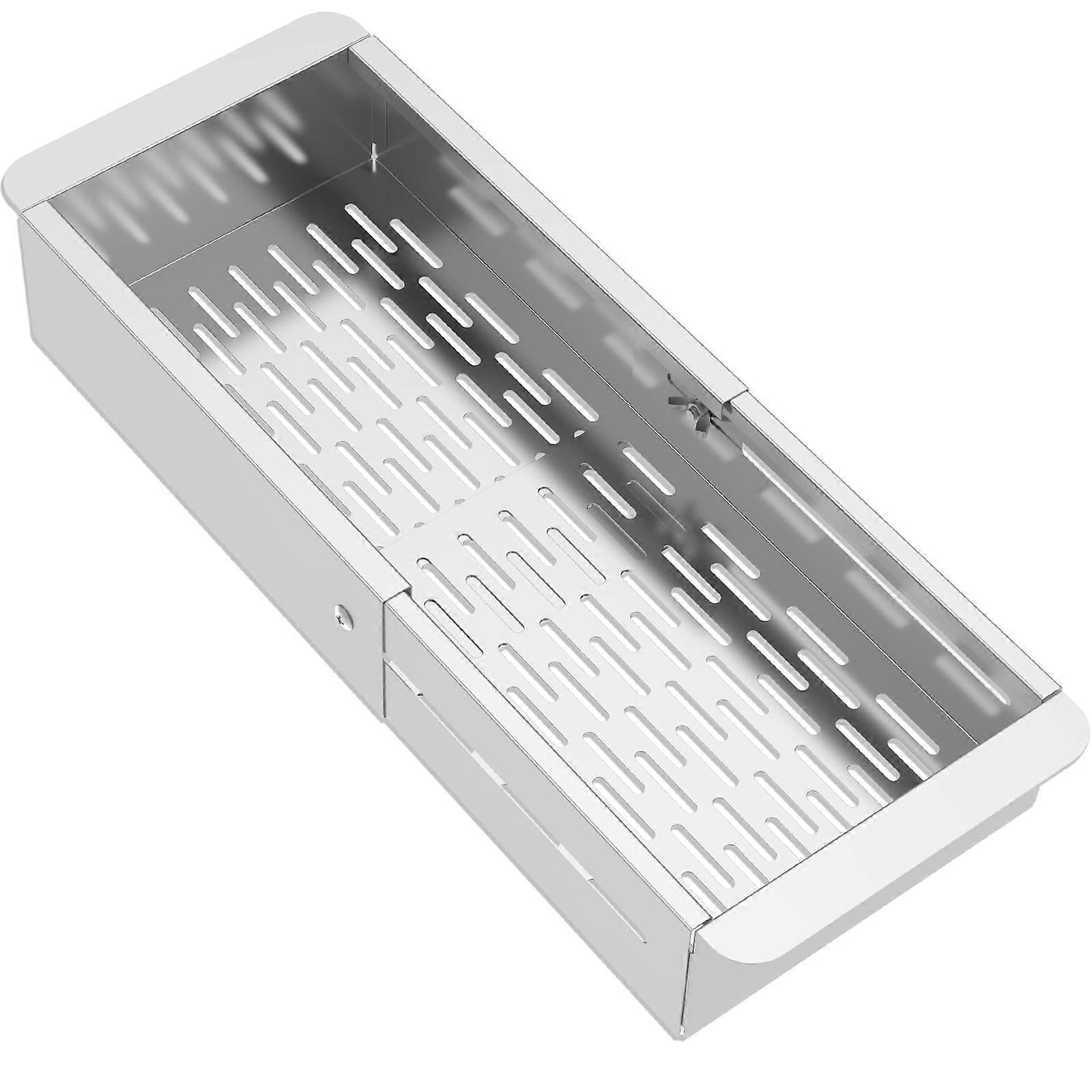 Stainless Steel Retractable Dish Drying Rack, Efficient Draining & Space-Saving, Compatible with Kitchen Sinks, Easy to Use
