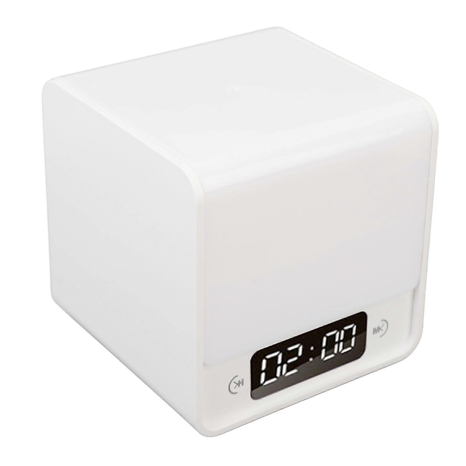 2 in 1 LED Cube Night Light with Clock 3 Color Temperature Dimmable Rechargeable Digital Night Light Clock 