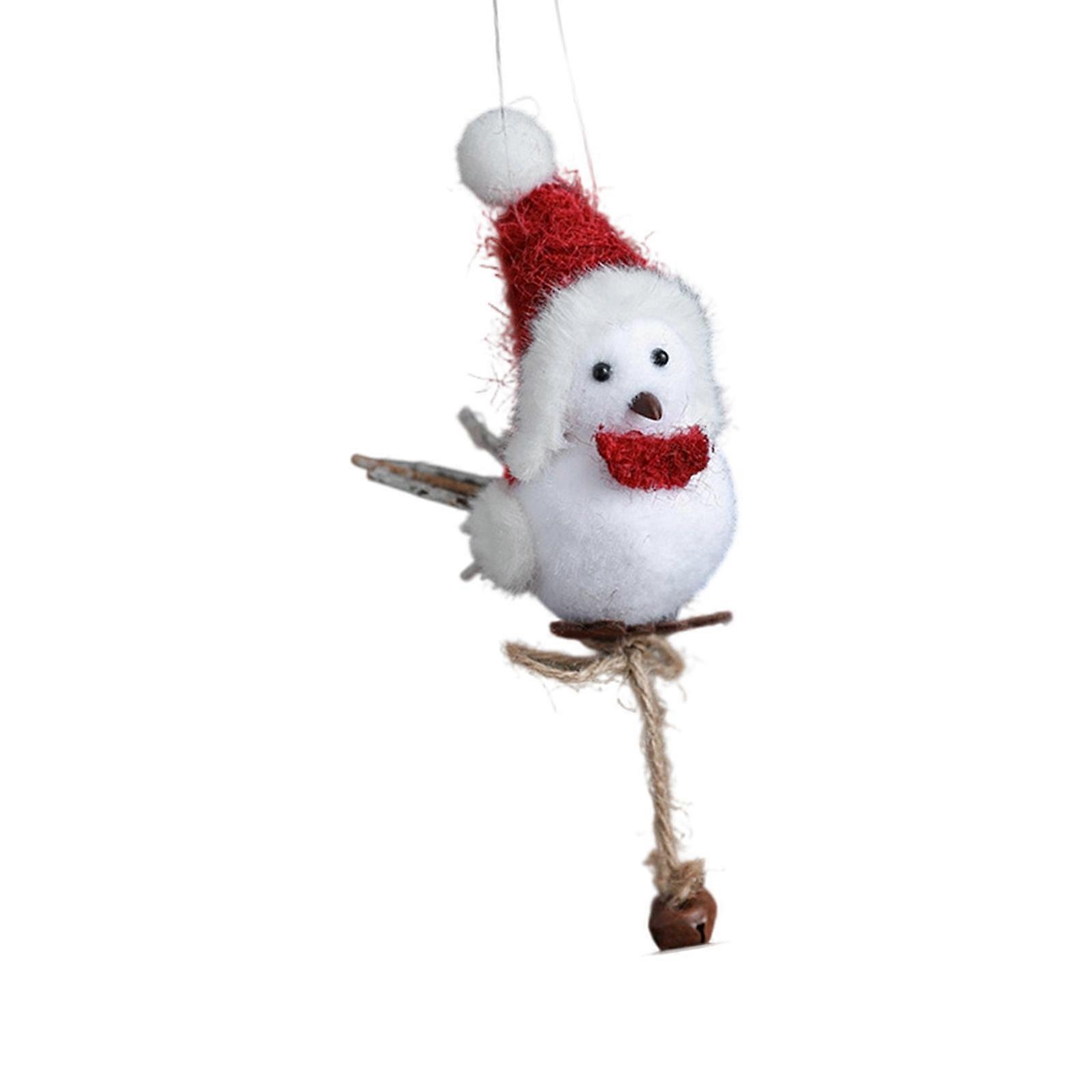 Christmas Tree Decoration   Birds With Red Attire Soft Foam Crafted Hanging Pendant  Ornament  For  Display Multicolor