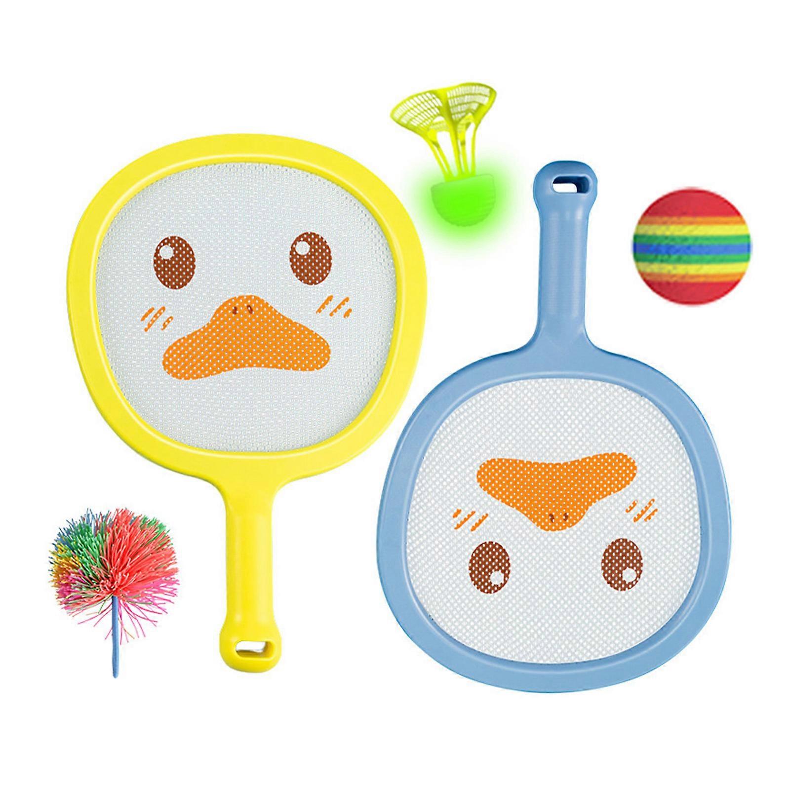Childrens Light weight Tennis Badminton Rackets With Practice Balls Ideal For Beginners Coordination Development  Yellow