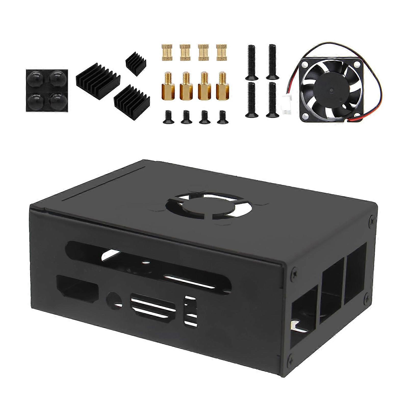 Metal Case For Orange Pi 5 (N515) Development Board Protector with Precise Heatsink Fan  Easy Connection Multicolor