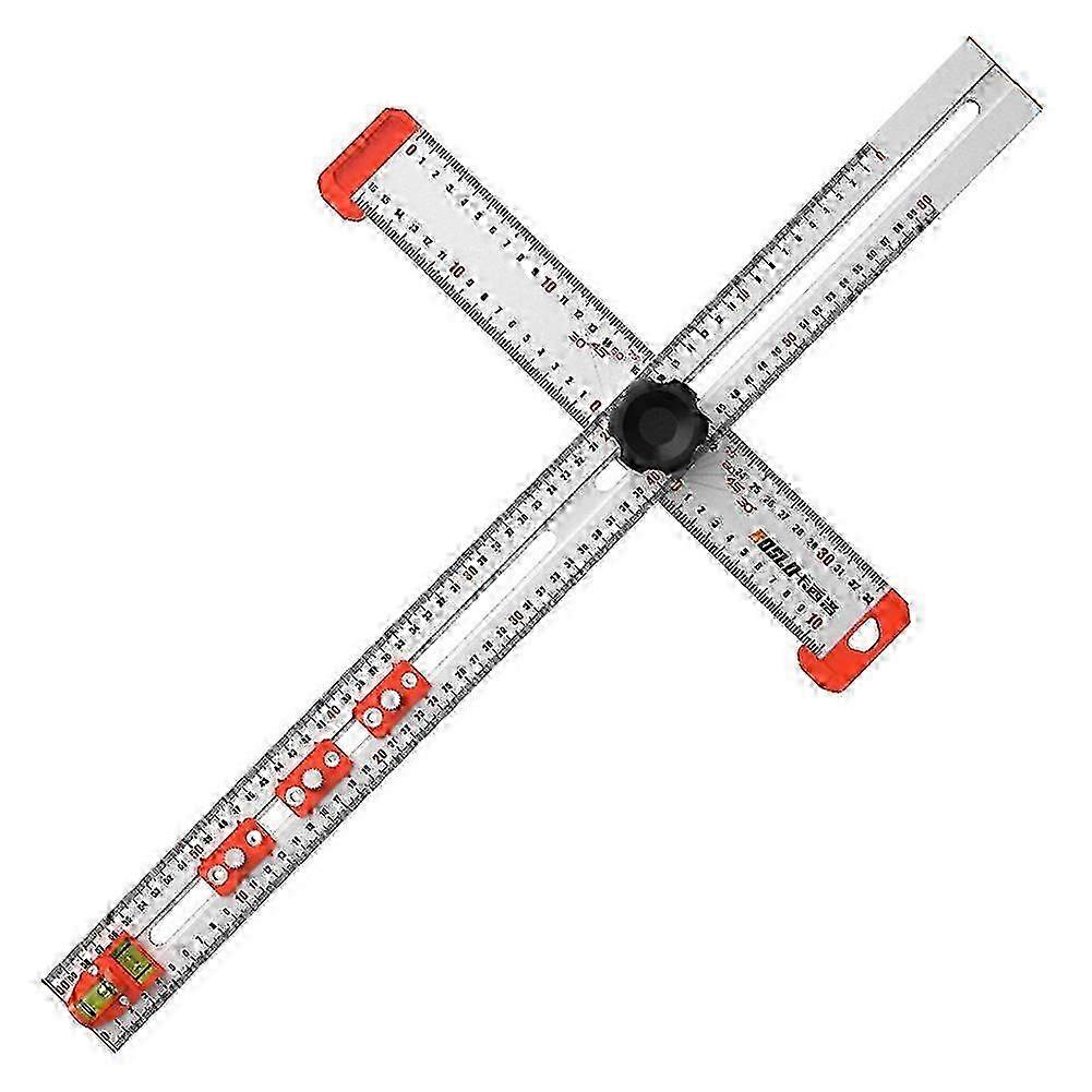 2025 2In1 Drilling Positioning Ruler High Precision Angle Ruler Woodworking Tool