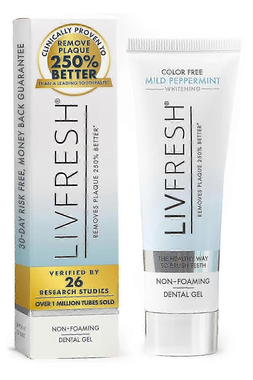 Livfresh Toothpaste Gel, Clinically Proven To Remove Plaque 250% Better 50ml_yyc