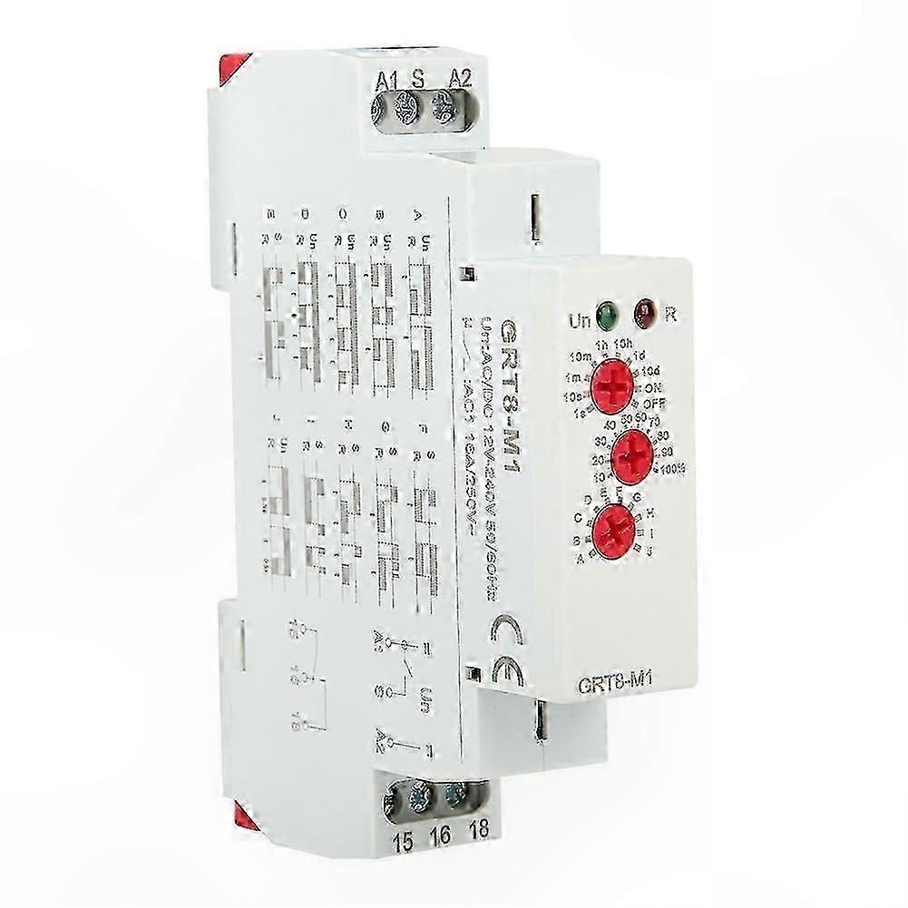 10-Function Time Delay Relay with 35MM DIN Rail Mount