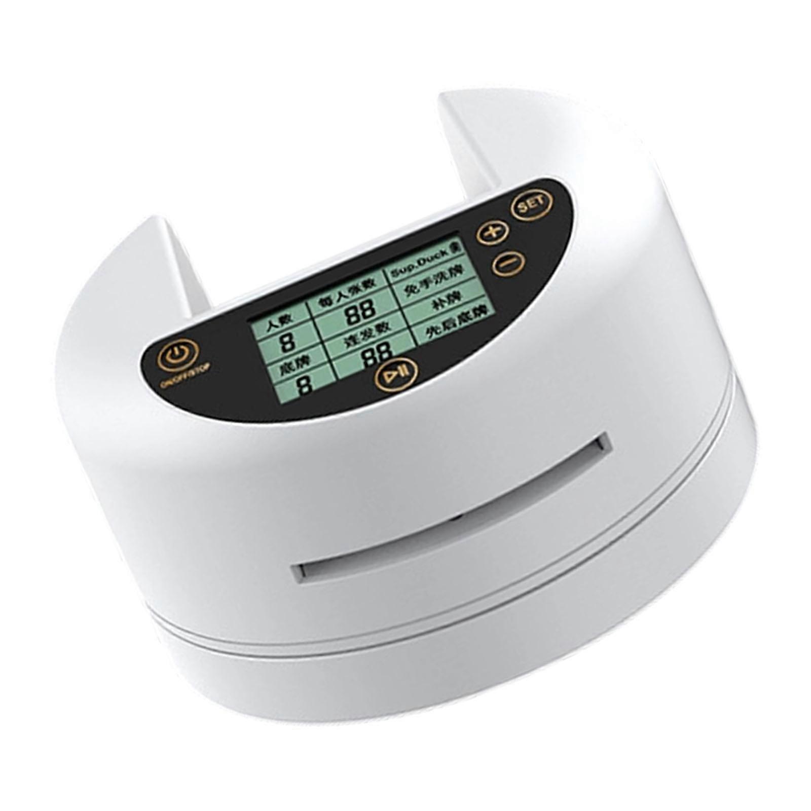 Rechargeable Poker Card Shufflers Dealer Automatic Adjustable Player Number Suitable for Various Card Size  White