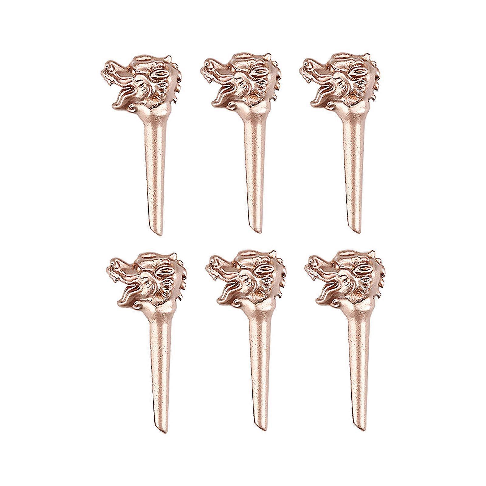6Pcs Guitar String Nails Replacement Acoustic Guitar Bridge Pins Dragon Head String Studs Musical Instruments Part Multicolor