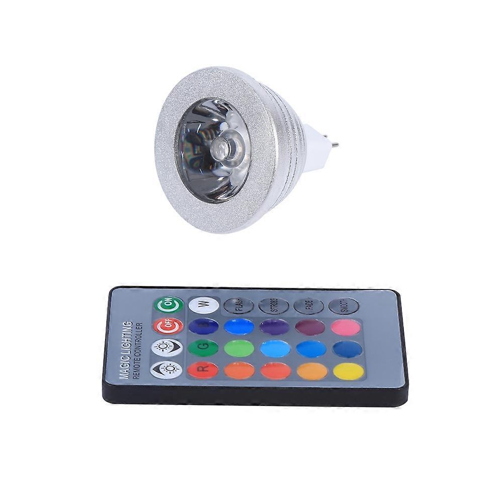 MR16 3W RGB LED Light Color Changing Lamp Bulb 12V-24V With Remote Control for Home Bar