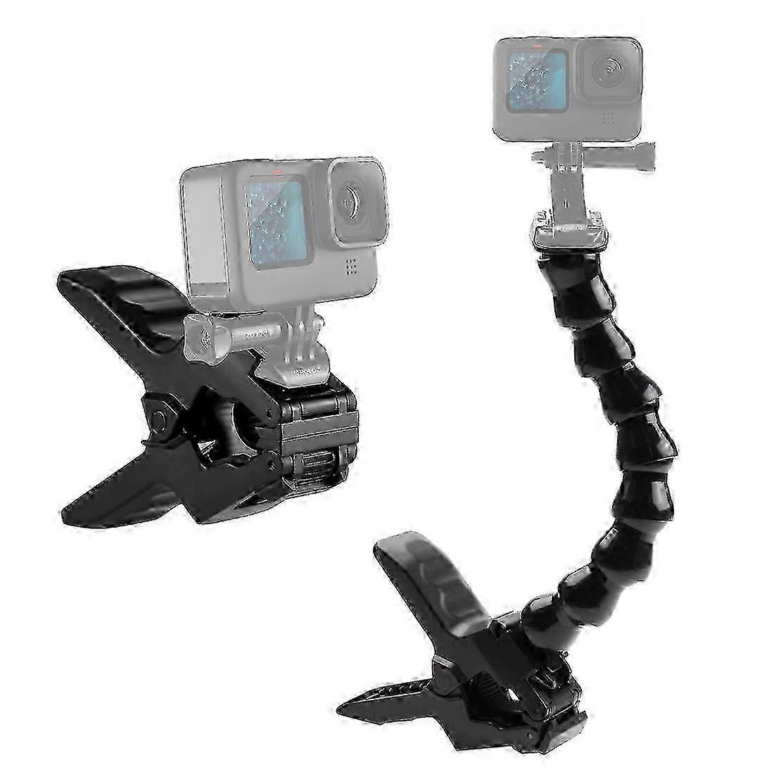 PULUZ Action Sports Cameras Jaws Flex Clamp Mount for GoPro, Insta360, DJI and Other Action Cameras