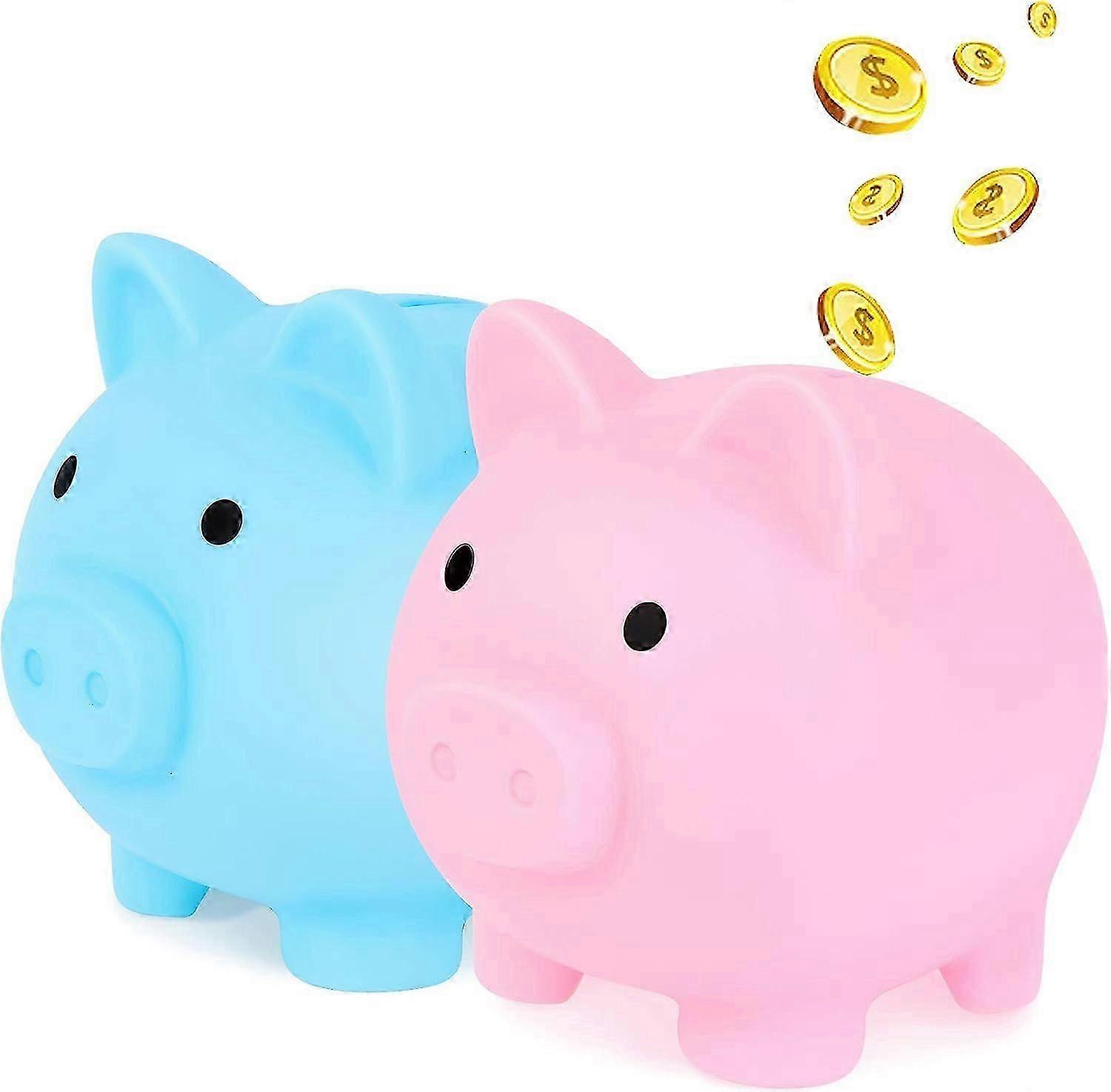 2個かわいい貯金箱プラスチック豚マネーバンク大人貯金箱豚貯金箱コインバンクプラスチック貯蓄(M)