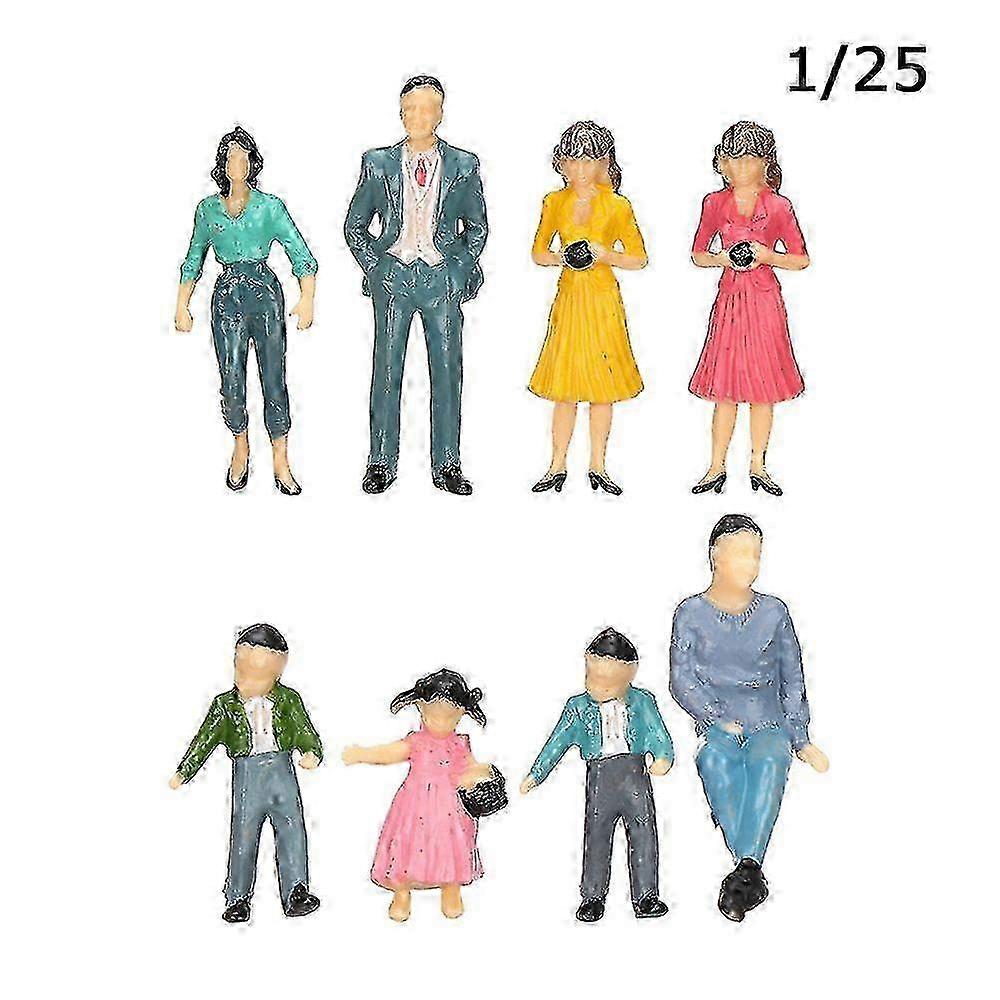 10Pcs 1:25/1:30 Scale Model Building Passengers DIY Character Plastic Miniature People Figures Standing People Assorted Poses