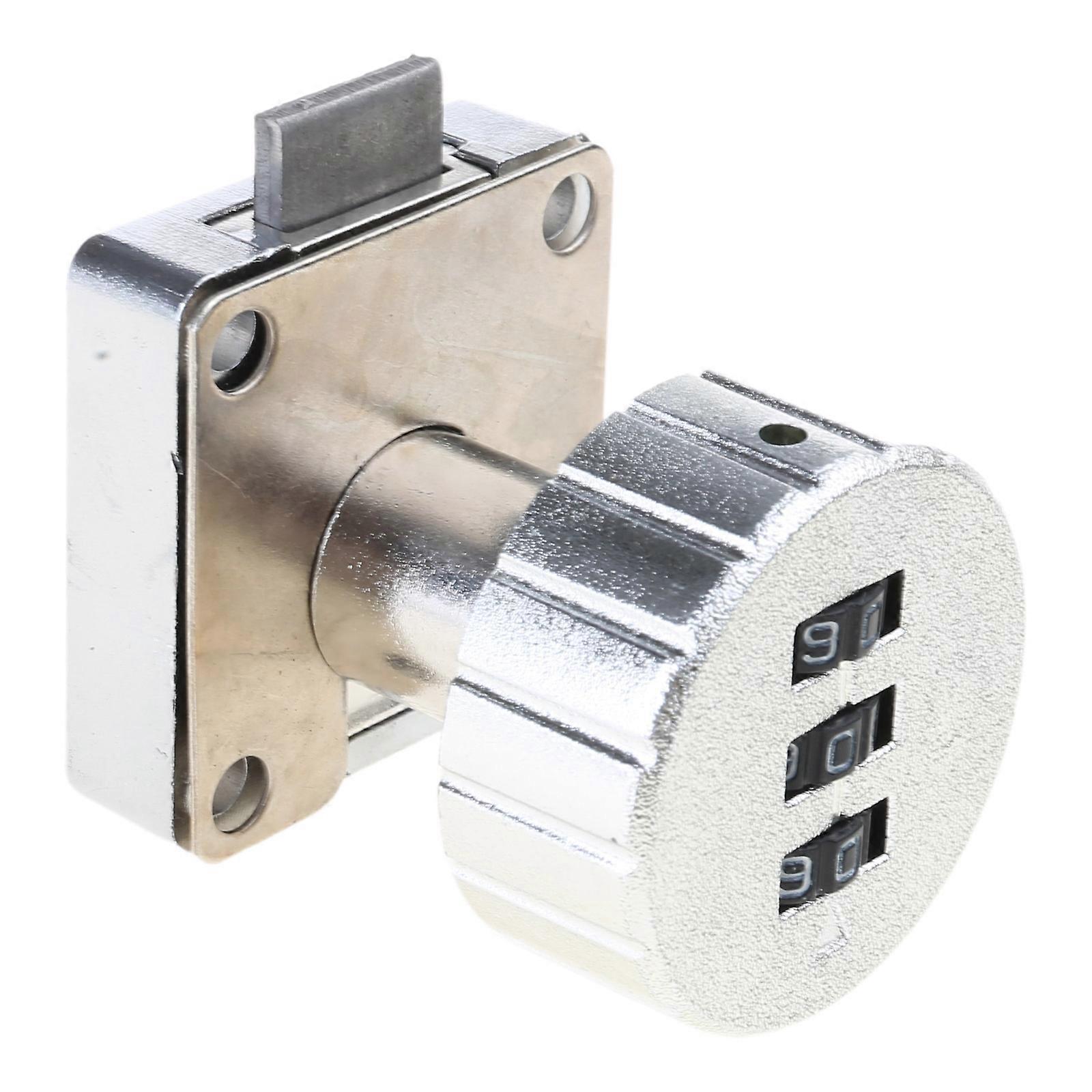 3-Digit Combination Cam Lock Zinc-Alloy Password Coded Lock Anti theft Mail Box Lock Keyless Cam Lock Easy to Install  silver