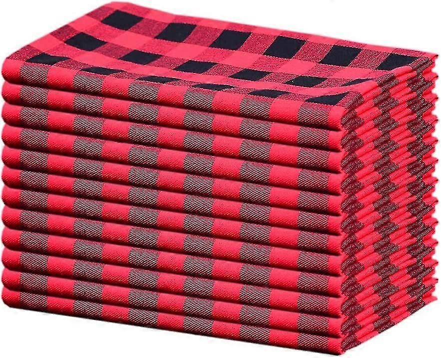 Lot de 12 serviettes en tissu, 45,7 x 45,7 cm, motif écossais, pour table de ferme