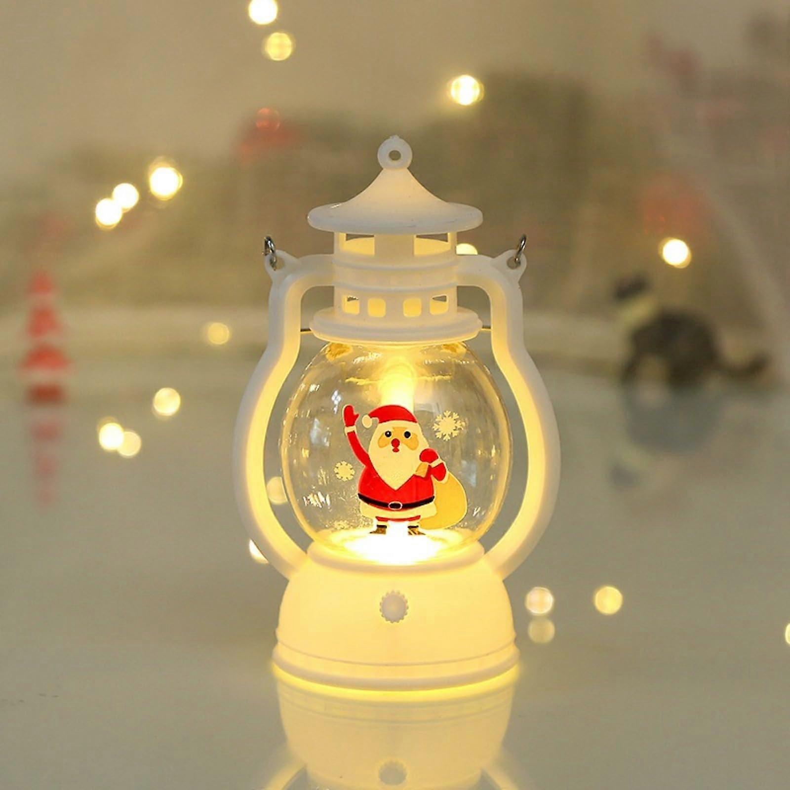 Christmas Snowman LED Lantern with White Shell Backpack for Elderly Festive Home Decor