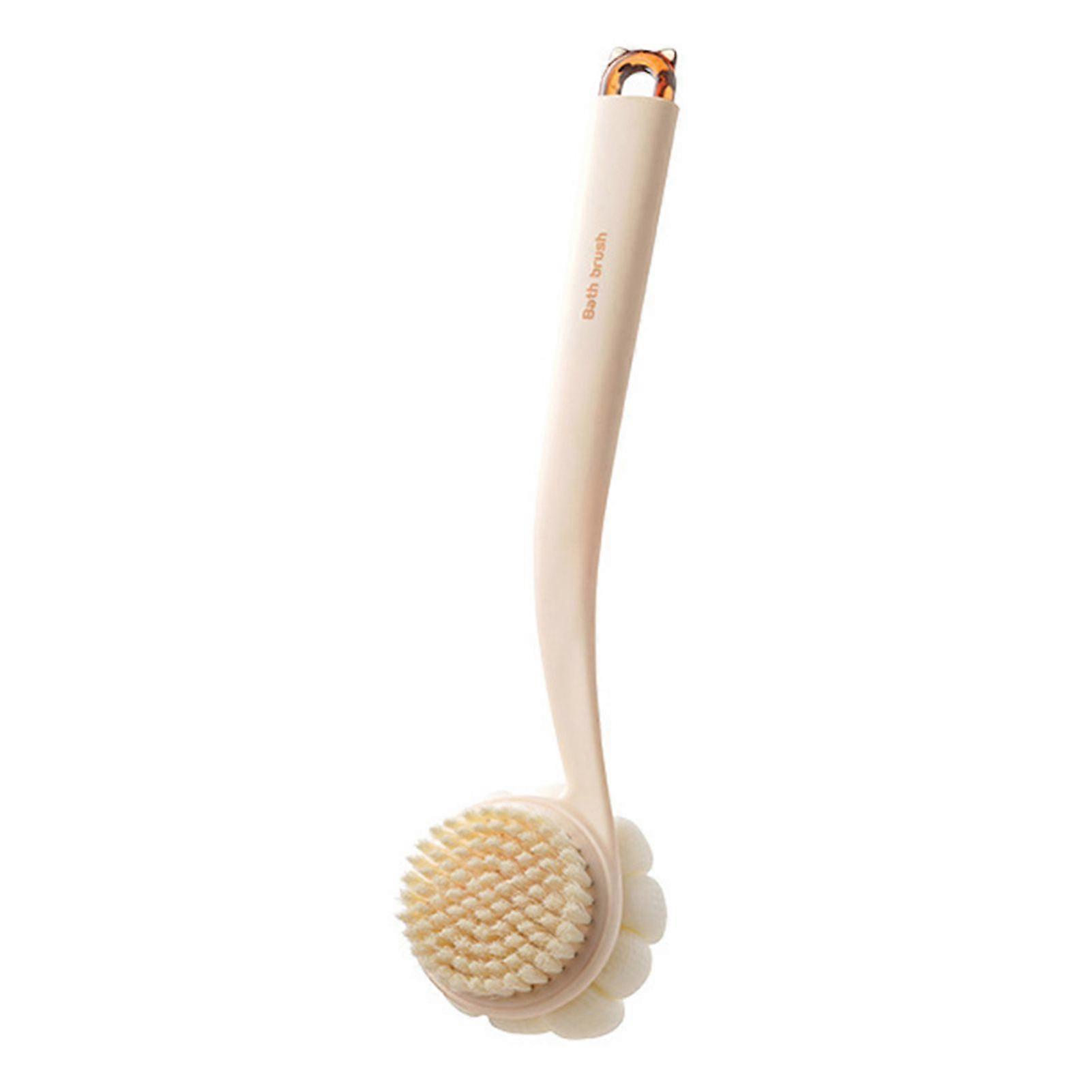 Jikaix Bath Scrub Brush with Extended Anti-Slip Handle Double-Sided Back Rub Exfoliation Back Scrubber Three-dimensional Massage Brush