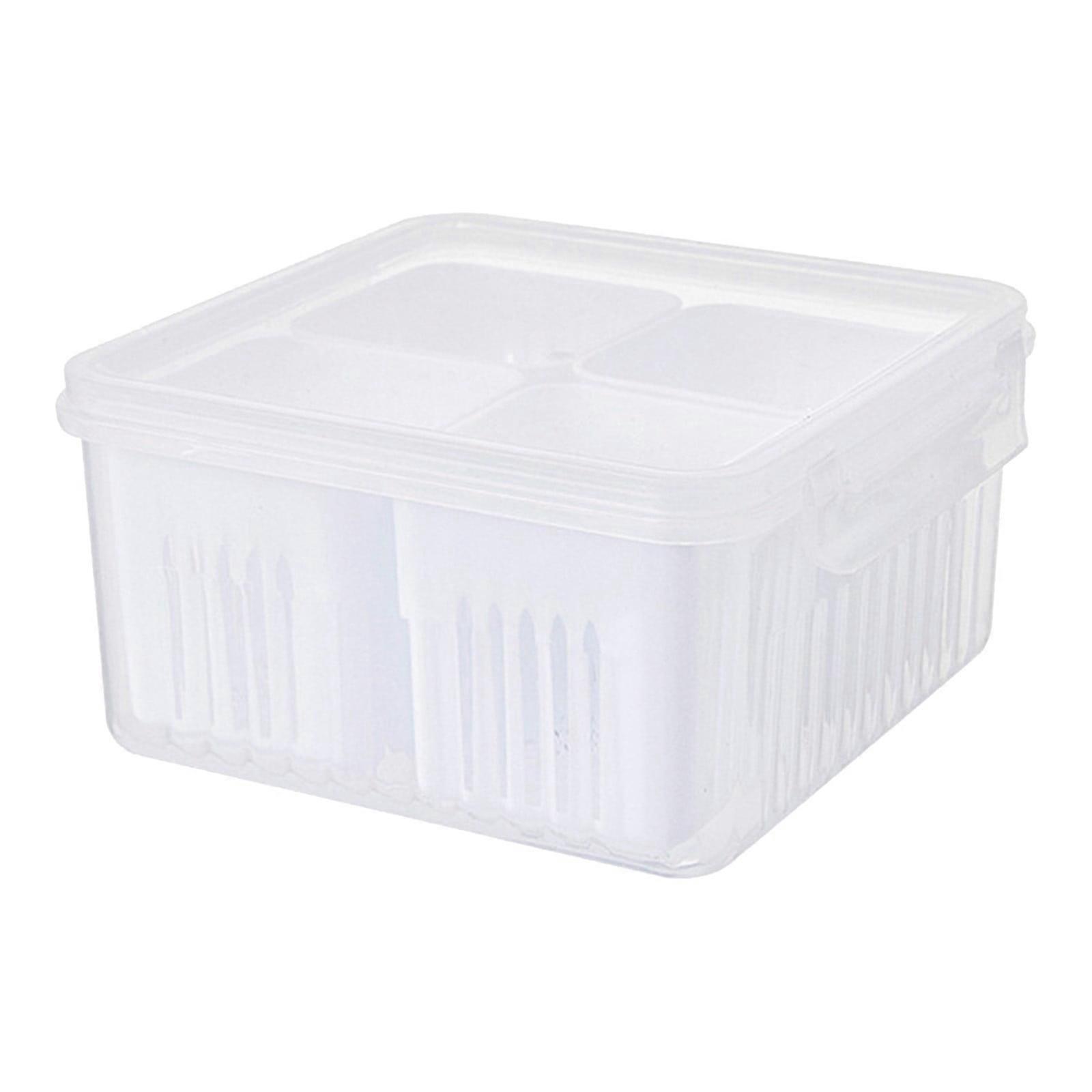 Federra Divided Container with Lid, Portable Snack Platter with Compartments, Reusable Food Storage Box for Fruits, Vegetables, Candy, Refrigerator