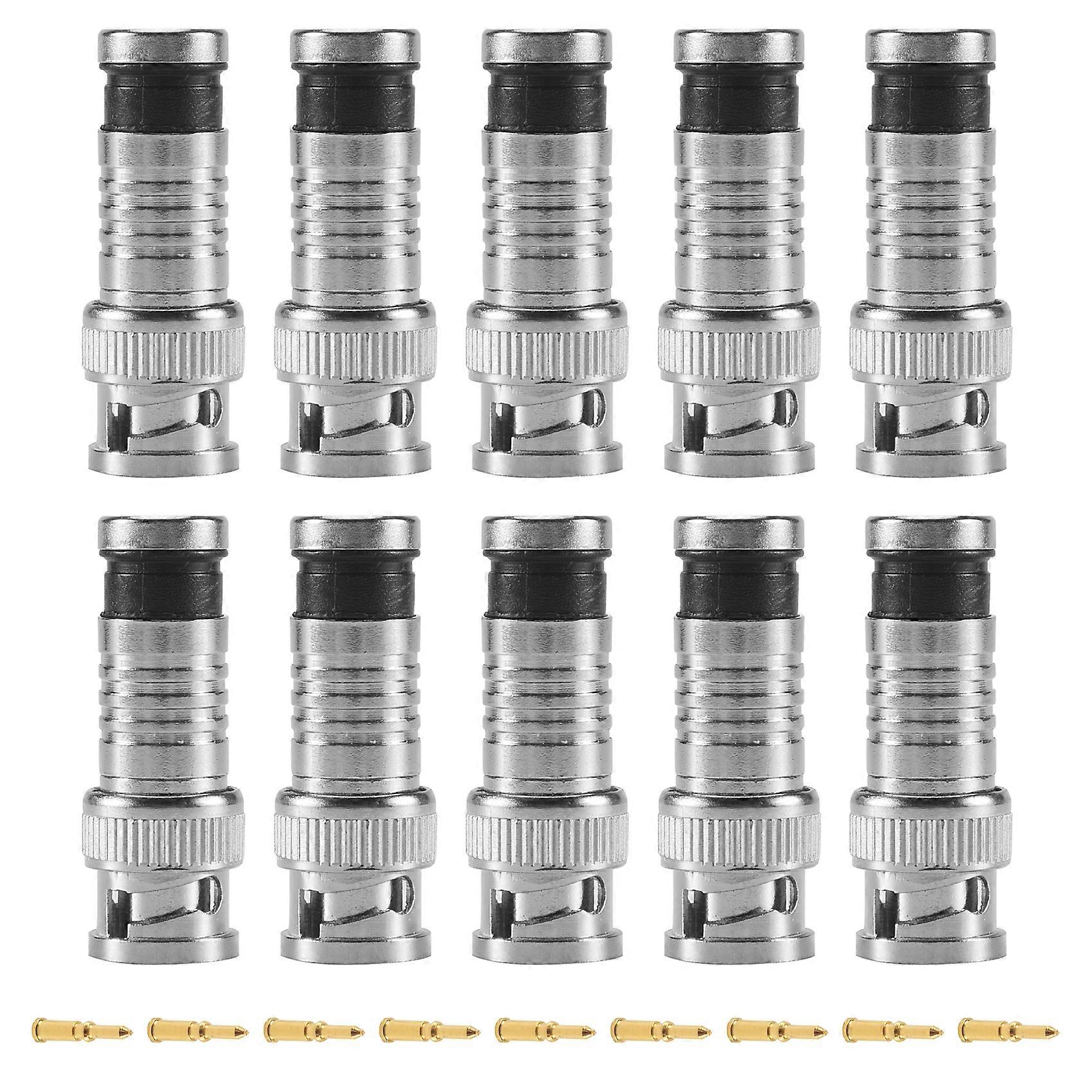 10 pcs BNC Compression Connector for Coax RG59 Cable CCTV Cameras