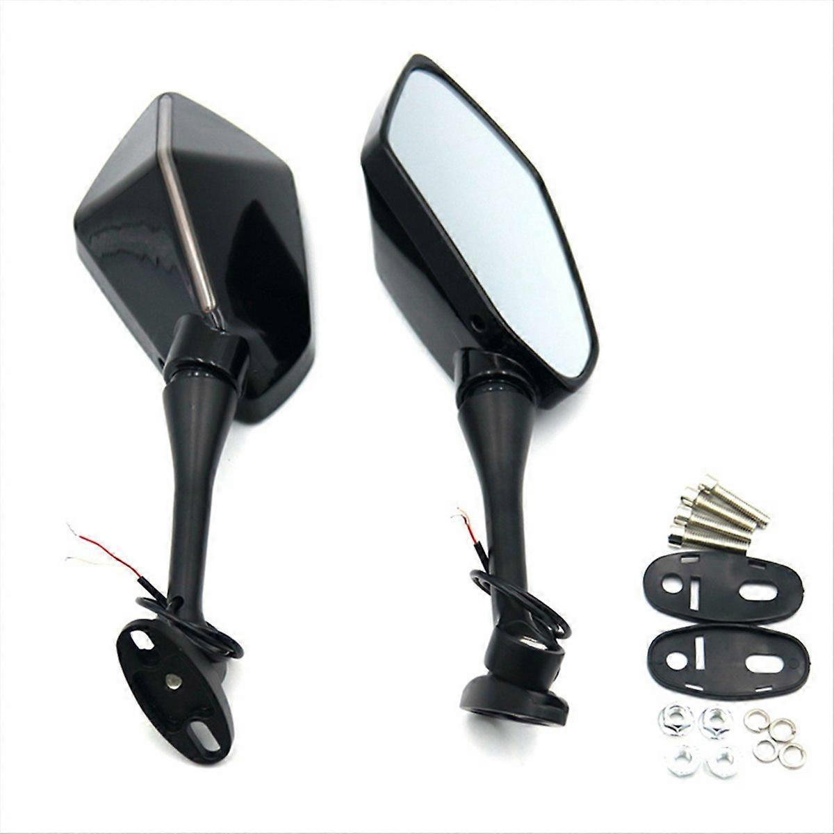 Motorcycle Modified Dual Light Rearview Mirror Black Dual Light