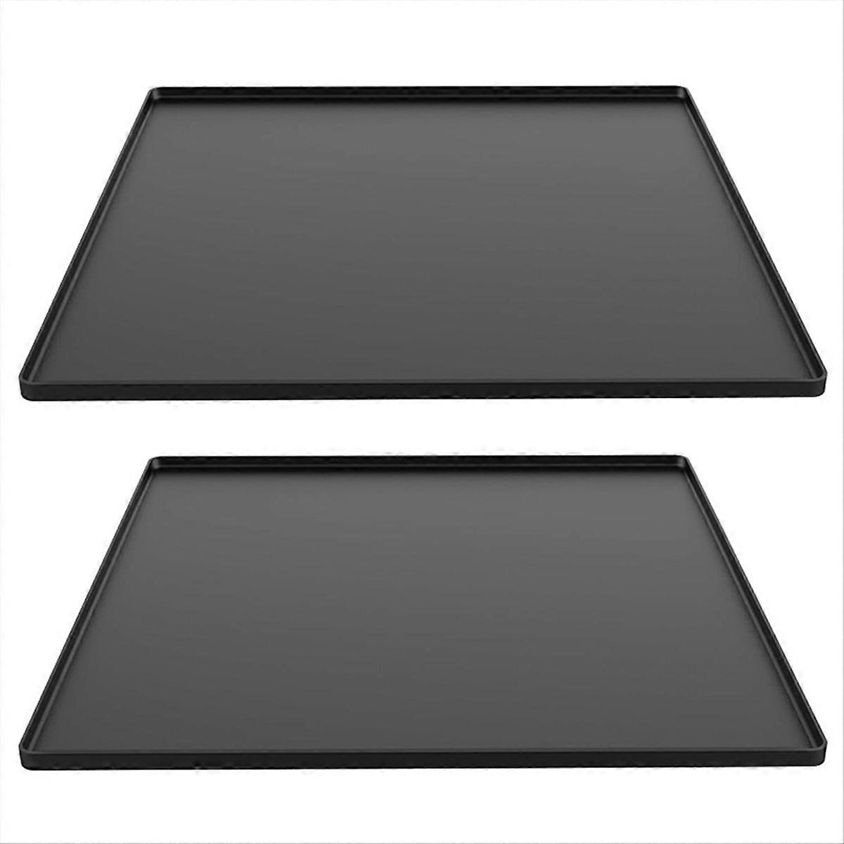 Refrigerator Floor Protector,Mini Silicone Mat,Fridge Under Mat,Black