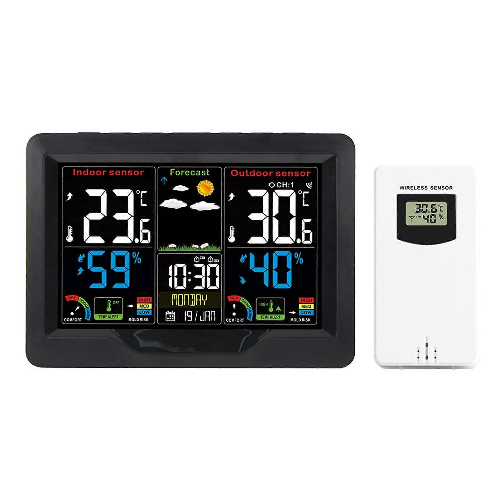 Wireless Indoor Outdoor Weather Station with Humidity, RF Sensor, Forecast and Frost Alert