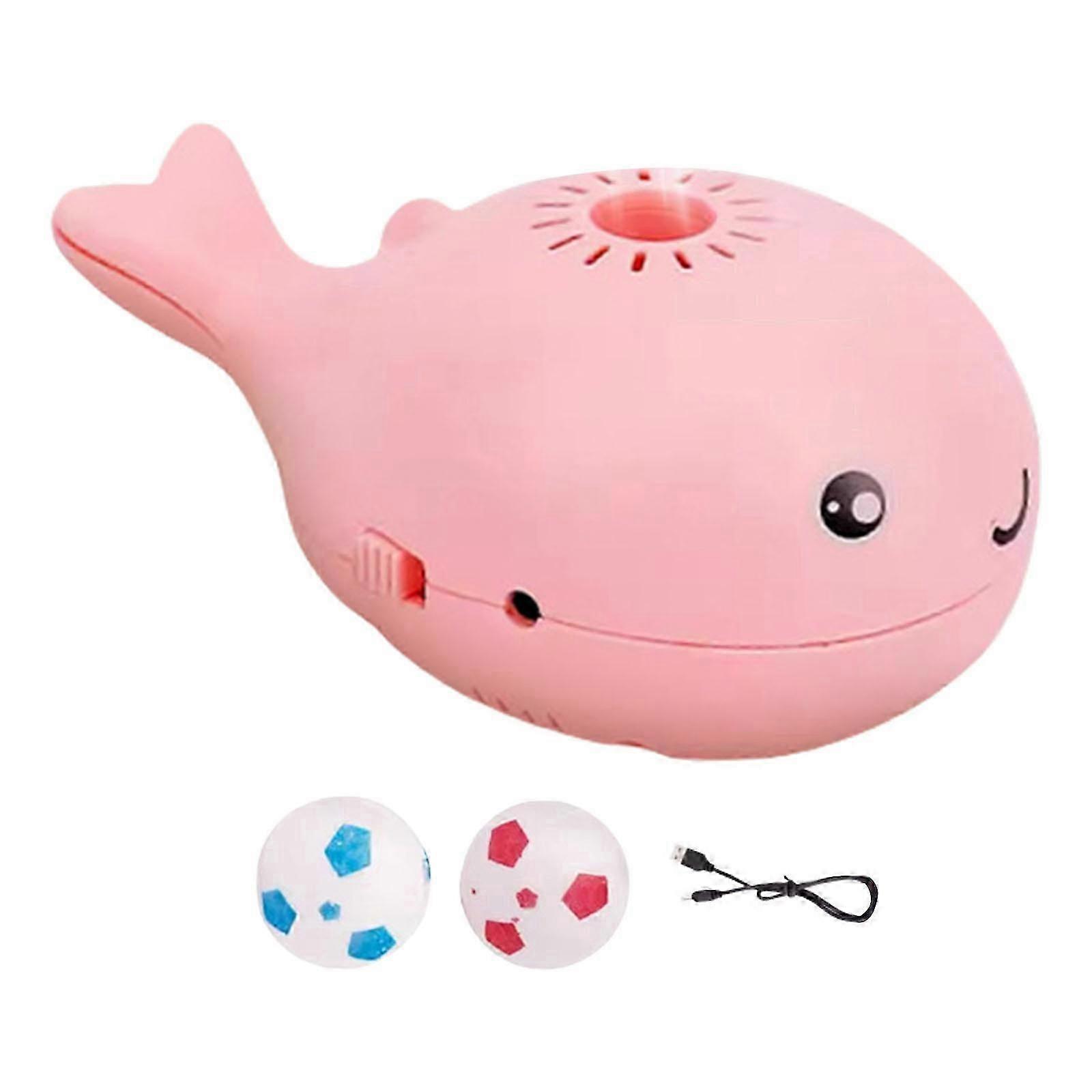 Stylish Whale Shape Floating Cats Toy Round Electric Moving Round for Cats Convenient for Indoor Fun and Exercise  Pink