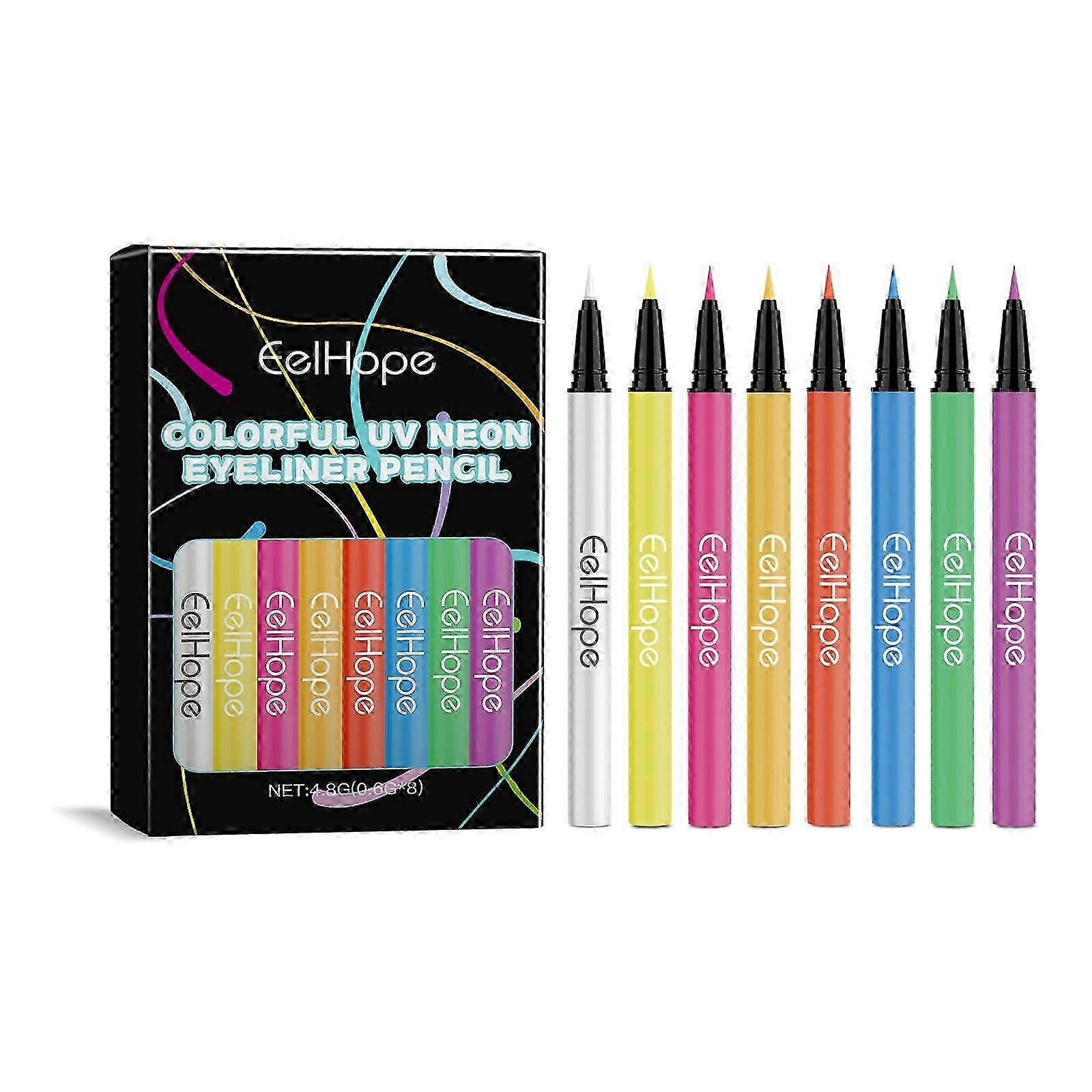 Eelhope 8-Color Party Neon Liquid Eyeliner Is A Smooth And Flowing Eyeliner With A Moisturizing And Long-Lasting Color