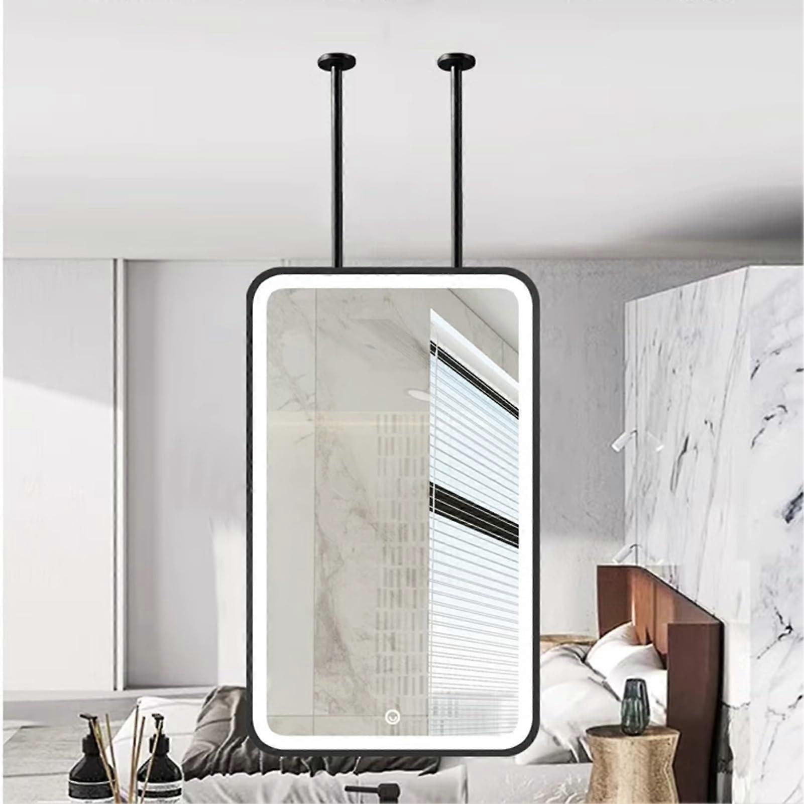 LED Bathroom Mirror with Crystal Clear Reflection, Adjustable Ceiling Mount, Modern Hanging Design, Negro 1l x 1an cm