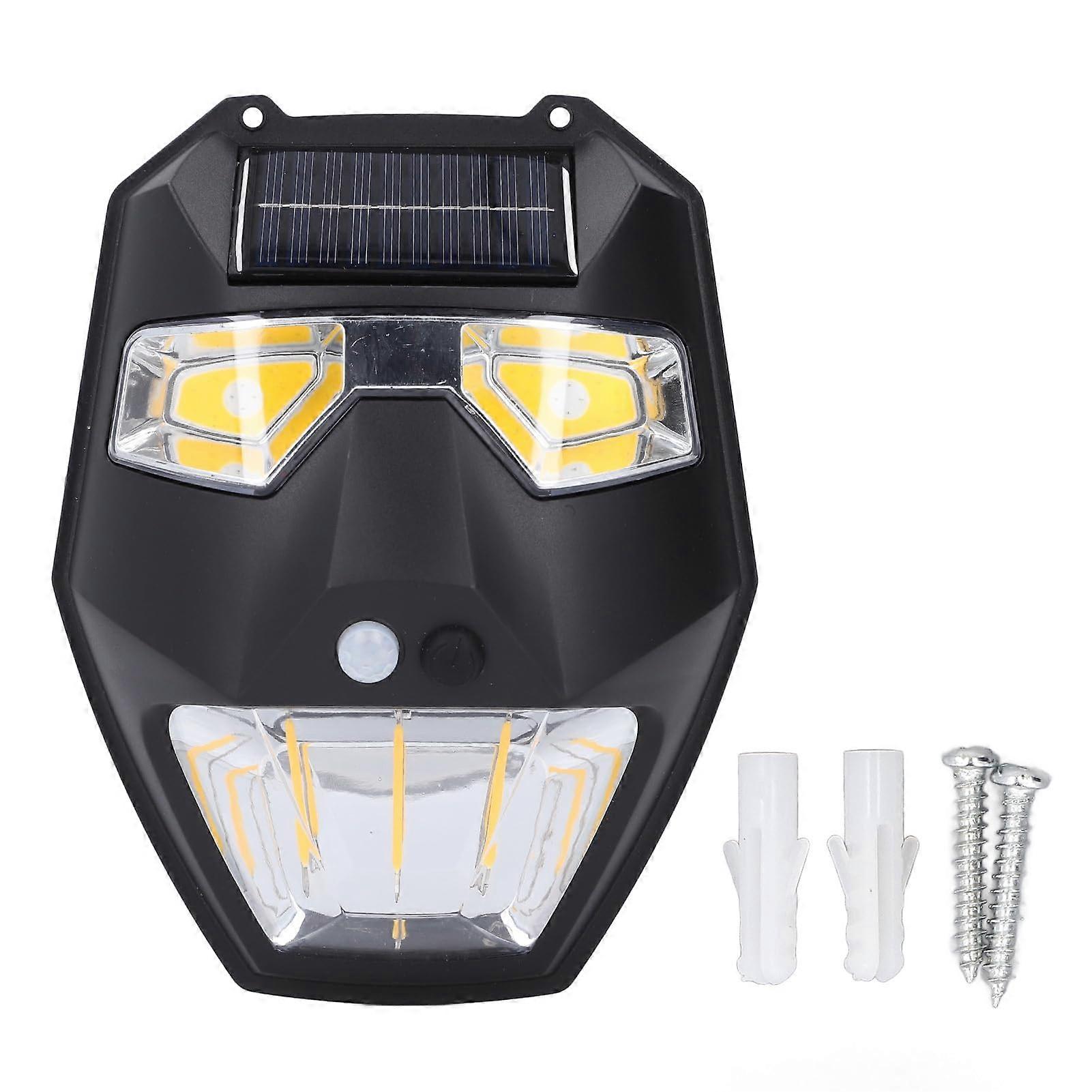 Solar Sensor Wall Sconce Outdoor Solar Motion Light With Siren Alarm, 5 Modes, Motion Activated, Red