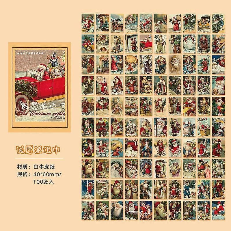 100 sheets Christmas party Retro Material Book Memo Pad Message Notes Decorative Stationery Scrapbooking Diary Album Lable