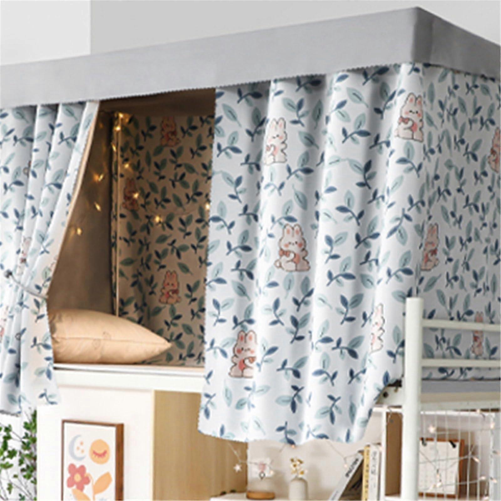Bunk Bed Curtains Set for Bottom Bunk Privacy and Light Blocking, Breathable Fabric, Rabbit Design