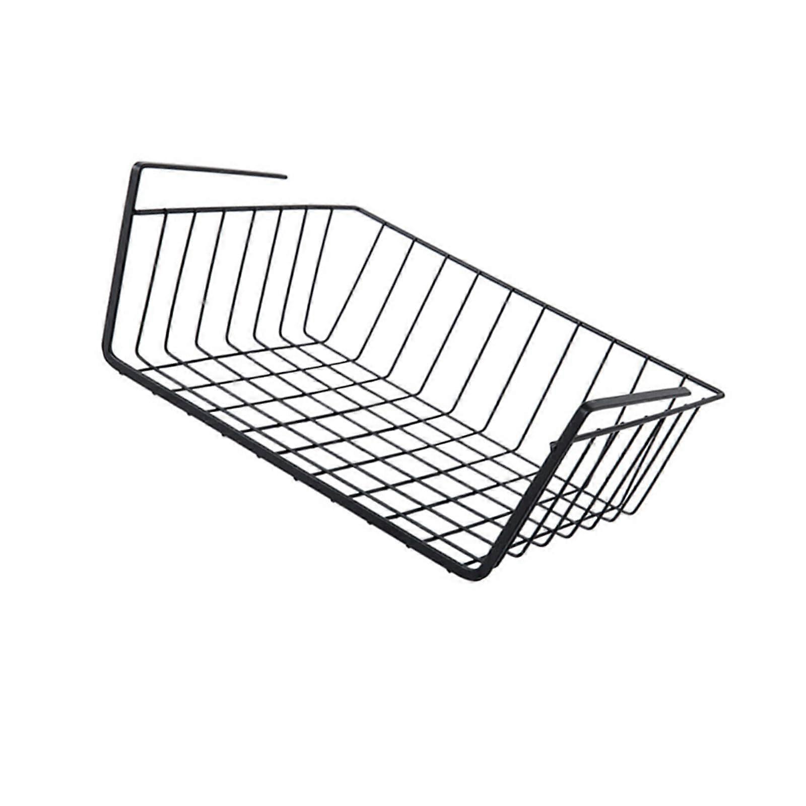 Under Shelf Storage Basket Adjustable Hanging Organizer SpaceSaving RustResistant Metal Black