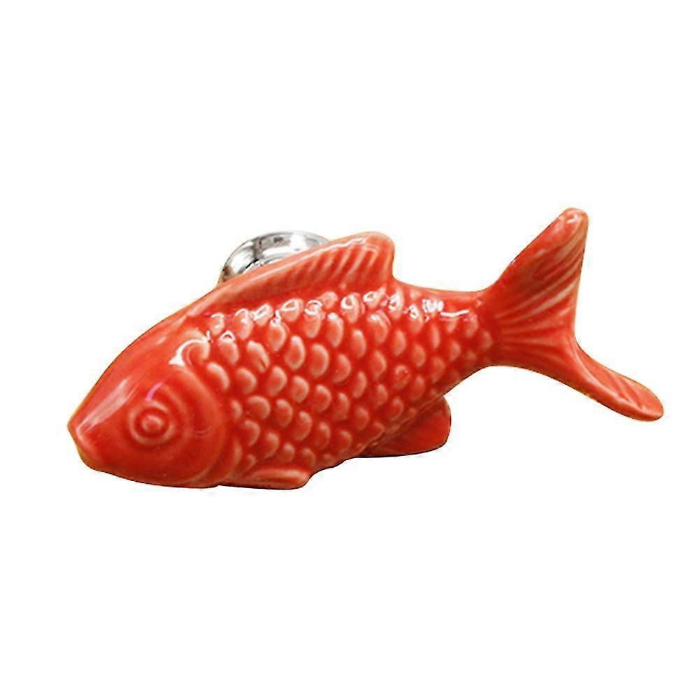 Fish Shape Ceramic Cabinet Wardrobe Cupboard Pull Knob Handle Furniture Hardware
