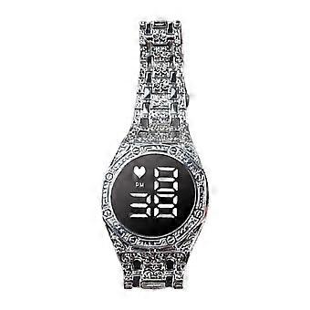 Neue, trendige Herrenuhr mit Stahlarmband und LED-Beleuchtung