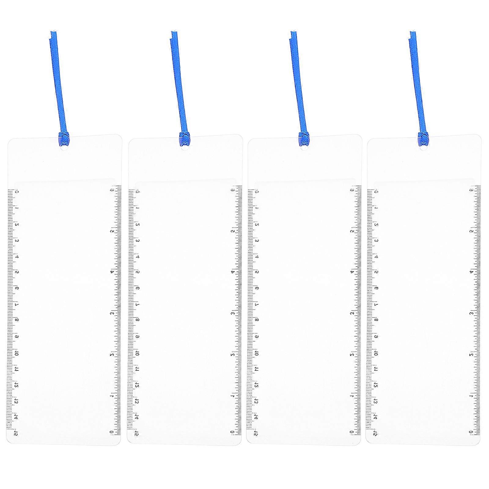 Portable Bookmark Magnifier for Reading with Ruler 4Pcs Clear PVC Set
