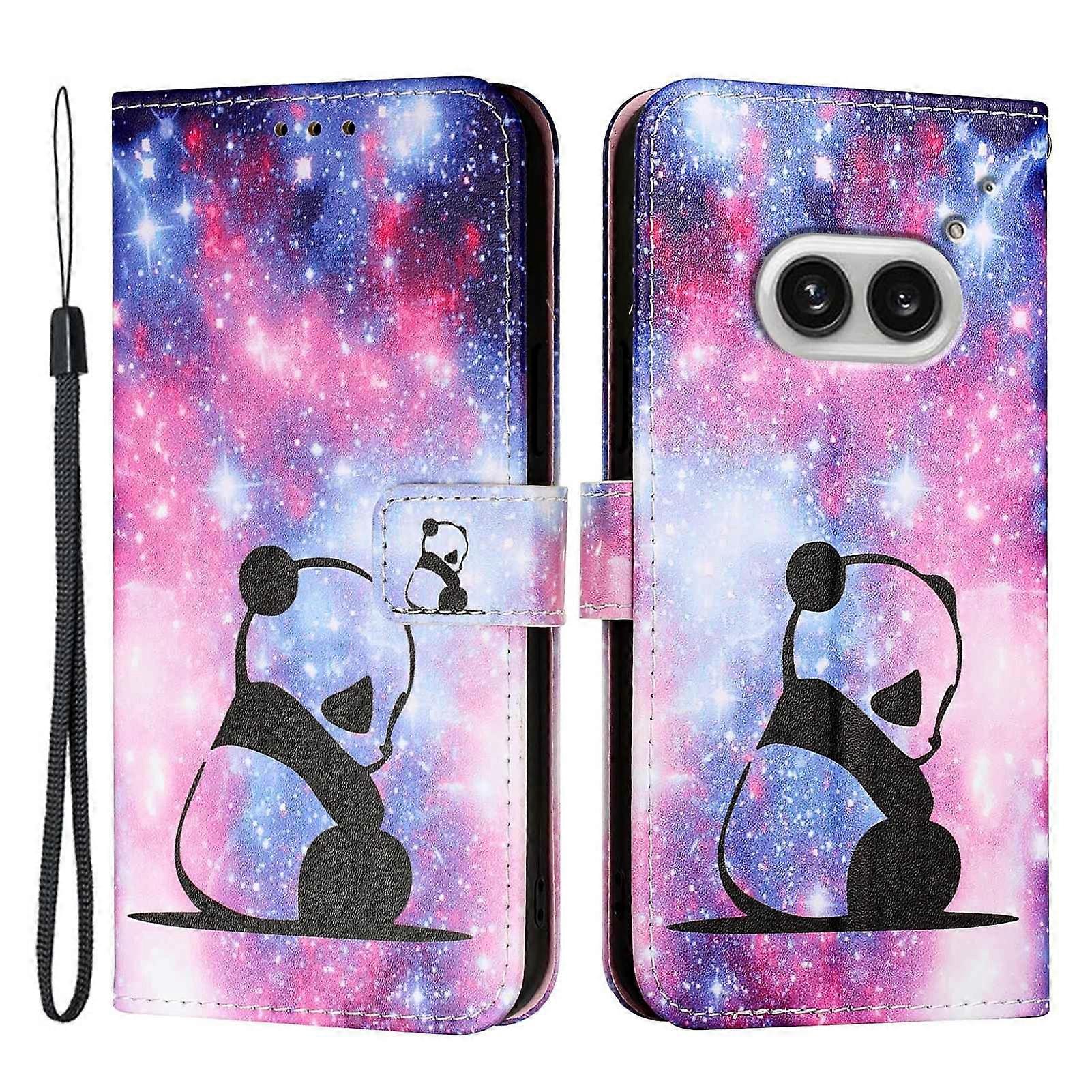 For Nothing Phone (2a) Plus/Phone (2a) Leather Case with Strap and Card Holder Pattern Printing Phon